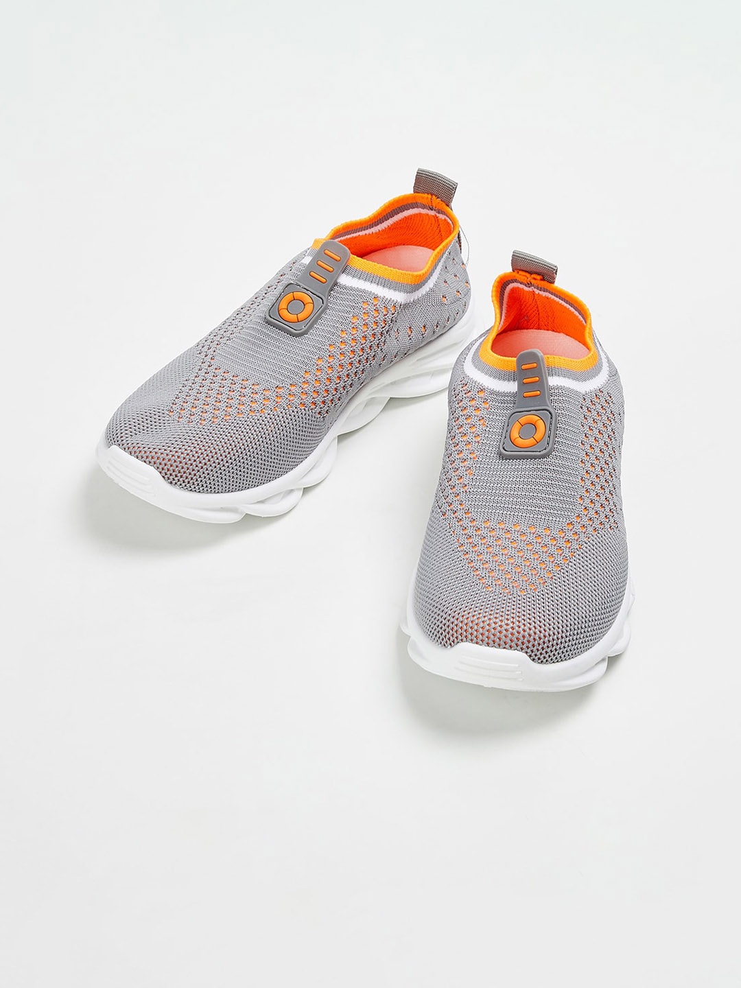 

Fame Forever by Lifestyle Boys Grey Woven Design PU Slip-On Sneakers Casual Shoes