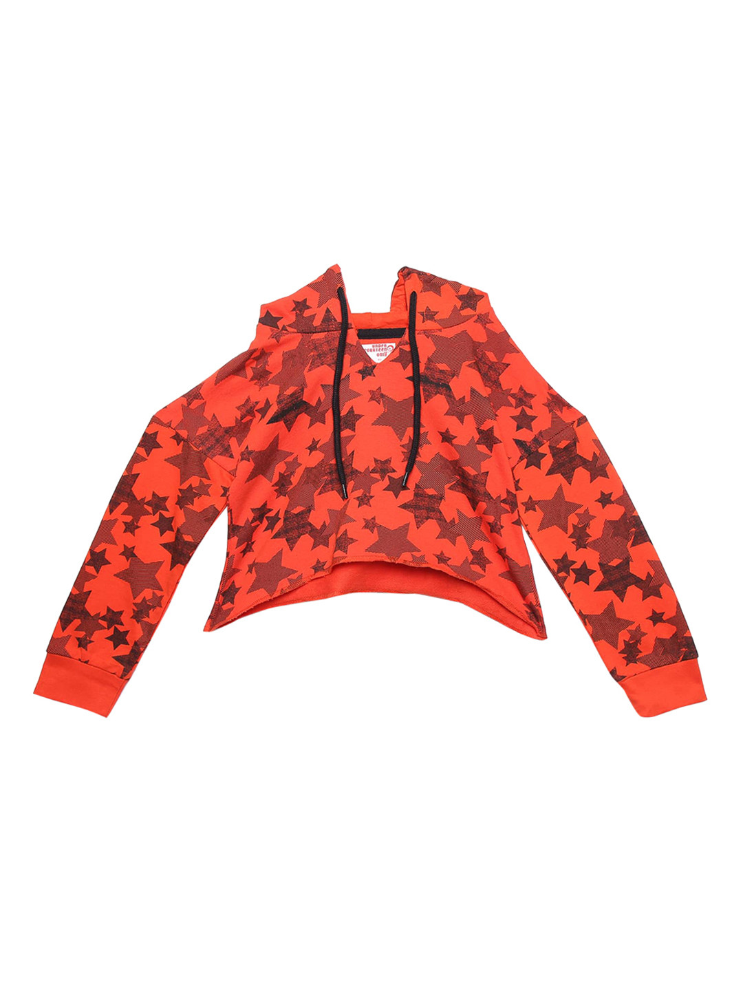 

UNDER FOURTEEN ONLY Girls Red & Black Geometric Printed Pure Cotton Regular Top