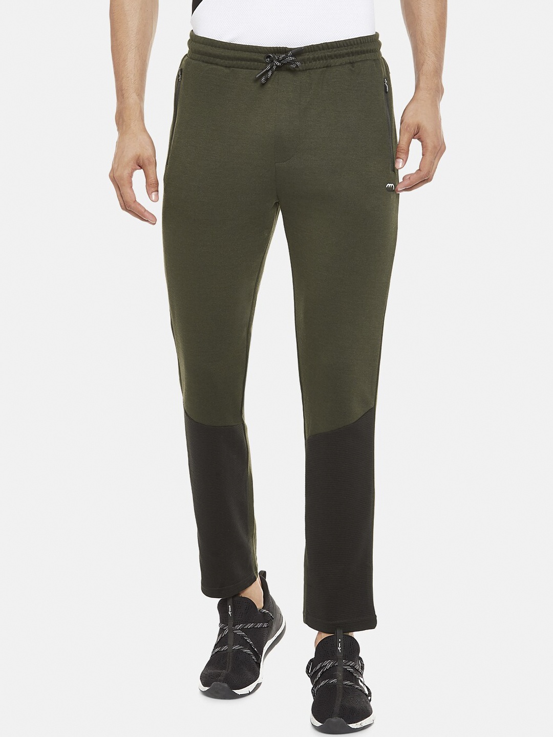 

Ajile by Pantaloons Men Olive Green Solid Slim-Fit Track Pants