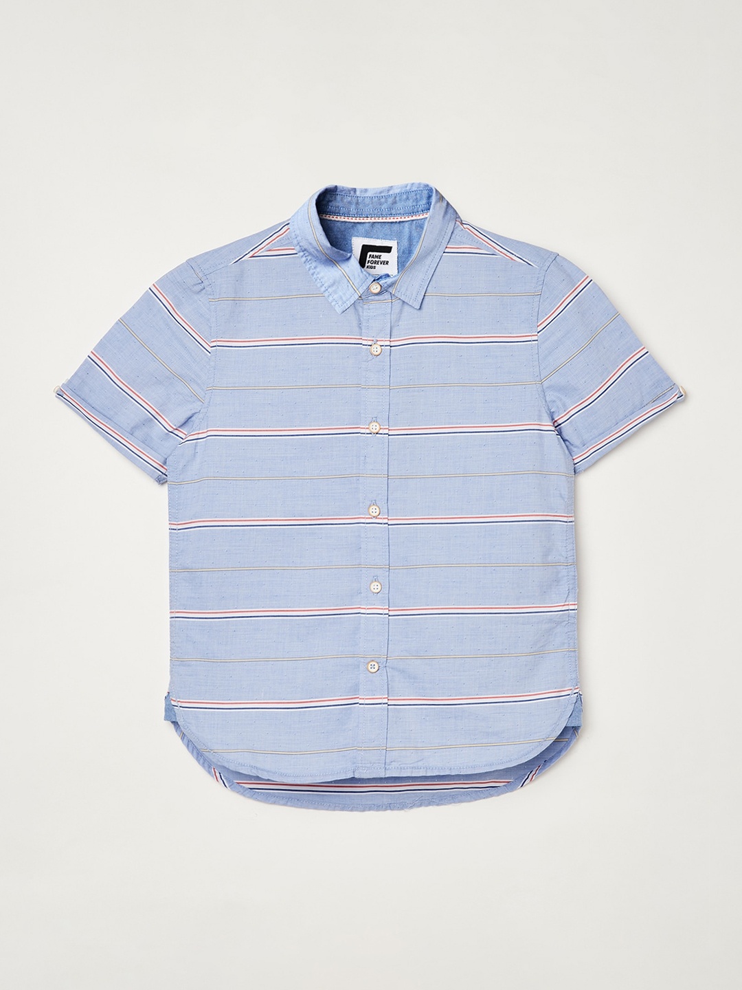

Fame Forever by Lifestyle Boys Blue & White Slim Fit Striped Cotton Casual Shirt