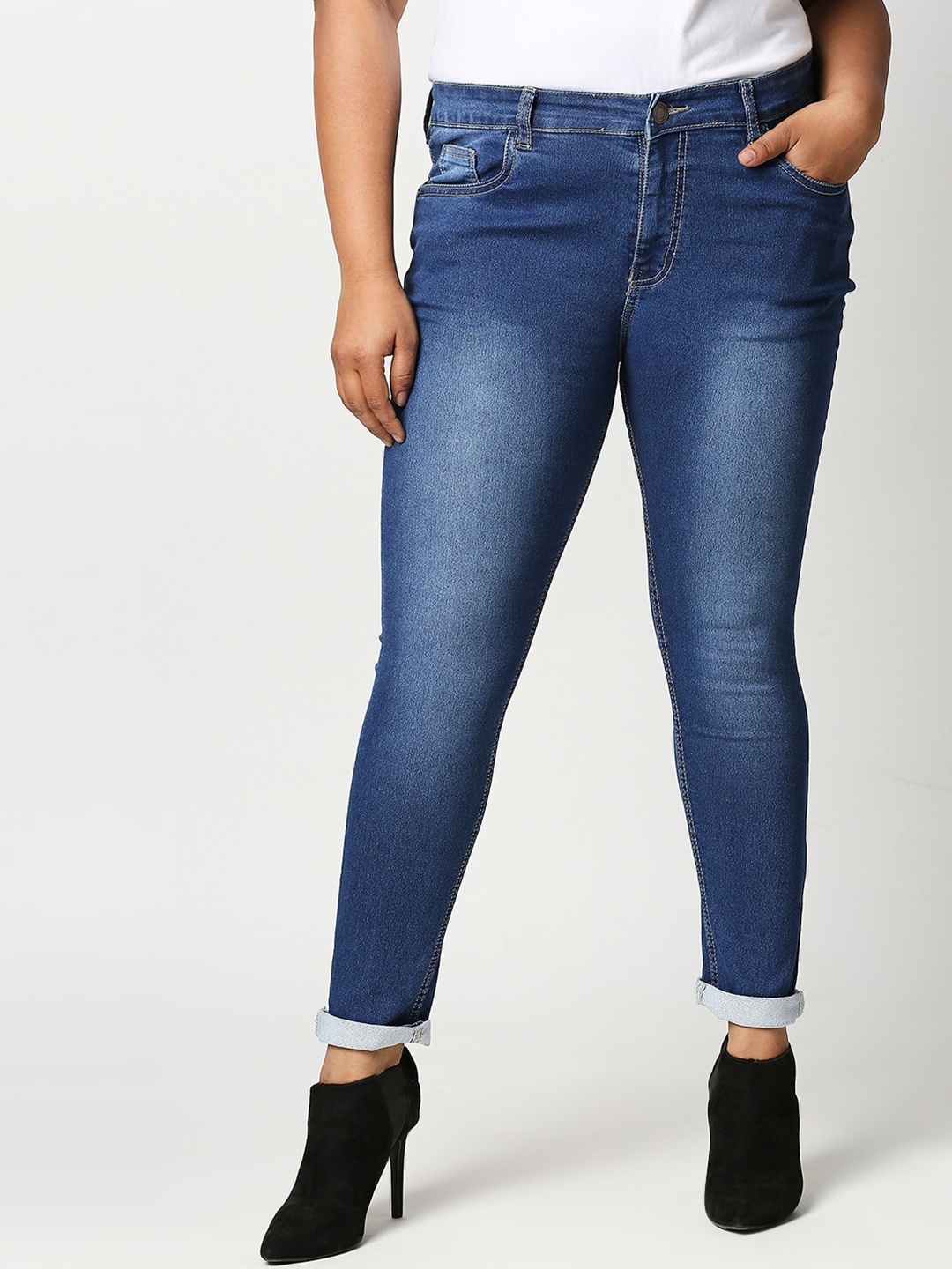 

ZUSH Women Plus Size Blue Regular Fit Mid-Rise Clean Look Jeans
