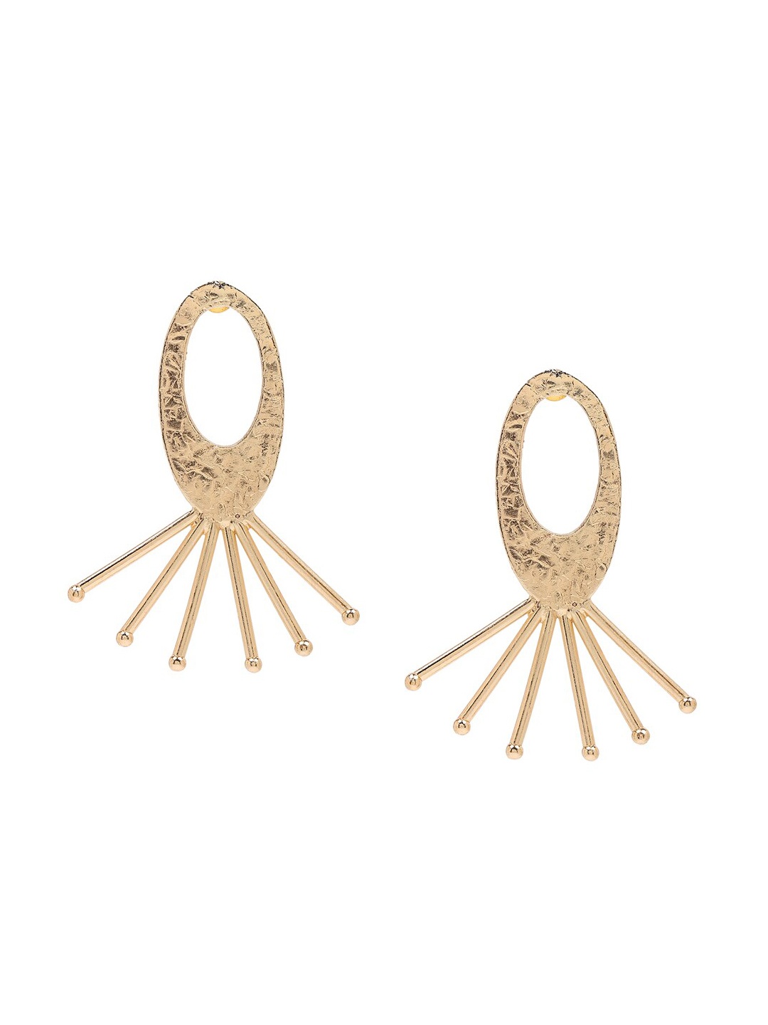 

FOREVER 21 Gold-Toned Oval Shaped Drop Earrings