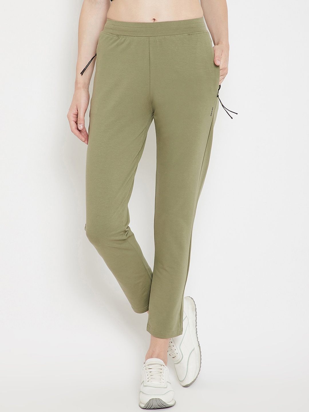 

Okane Women Olive Green Solid Track Pants