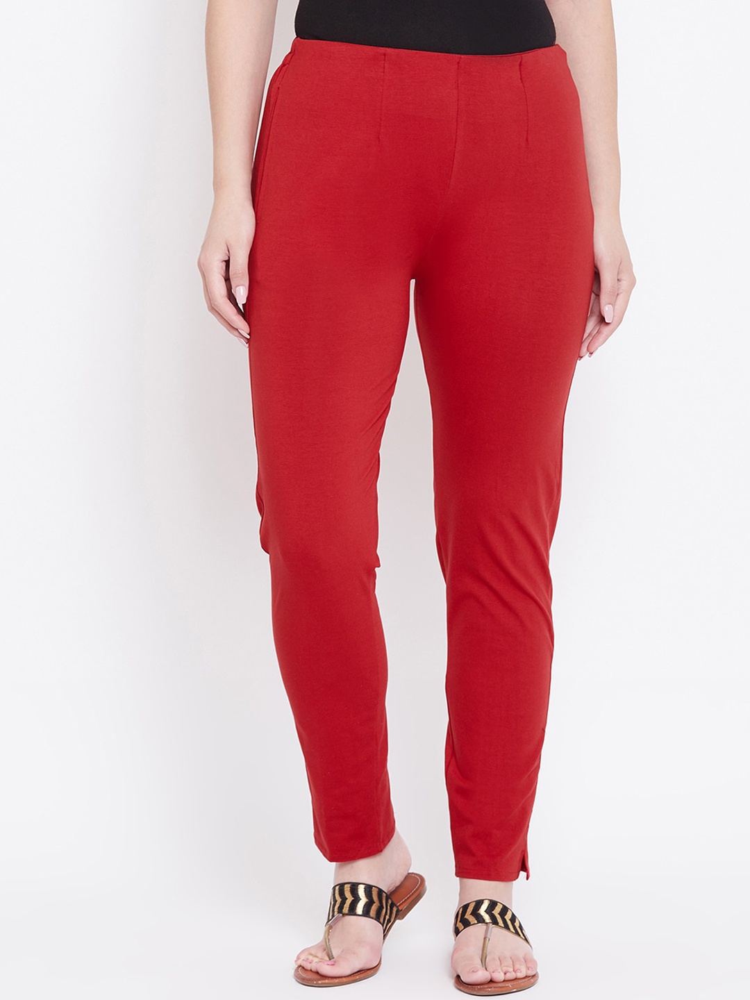 

Castle Women Maroon Slim Fit Solid Stretchable Trousers