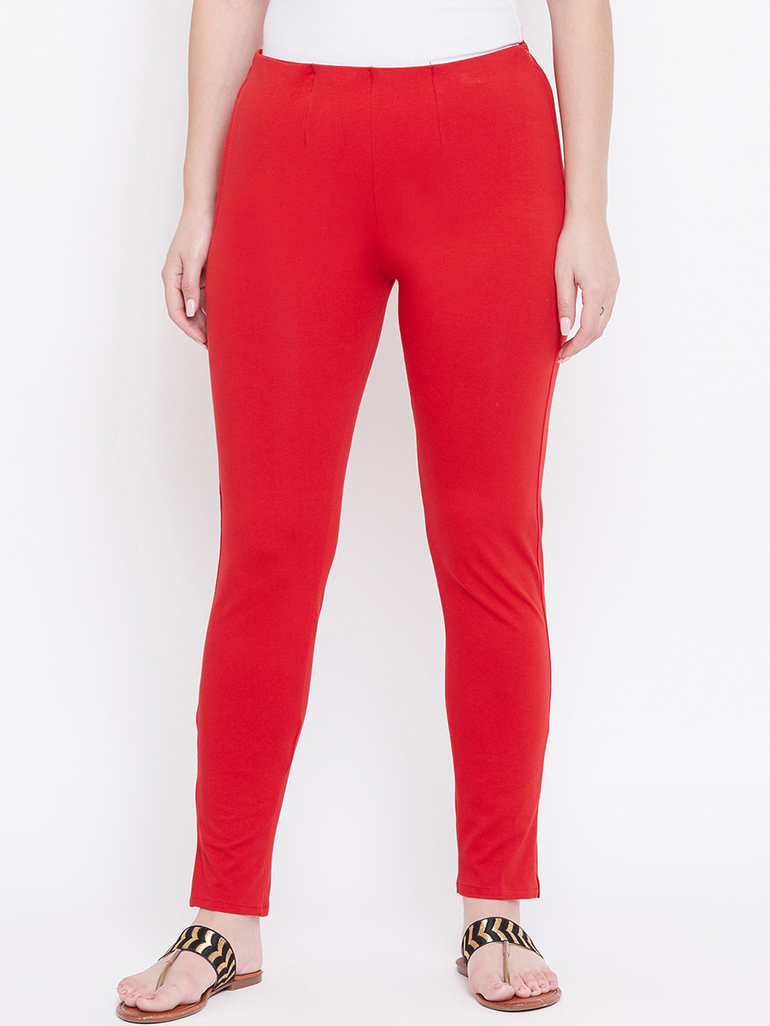 

Castle Women Red Slim Fit Solid Stretchable Trousers