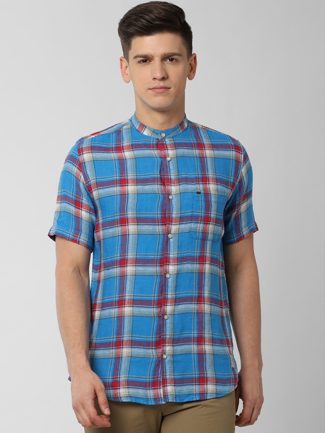 

Peter England Casuals Men Blue Slim Fit Checked Casual Shirt