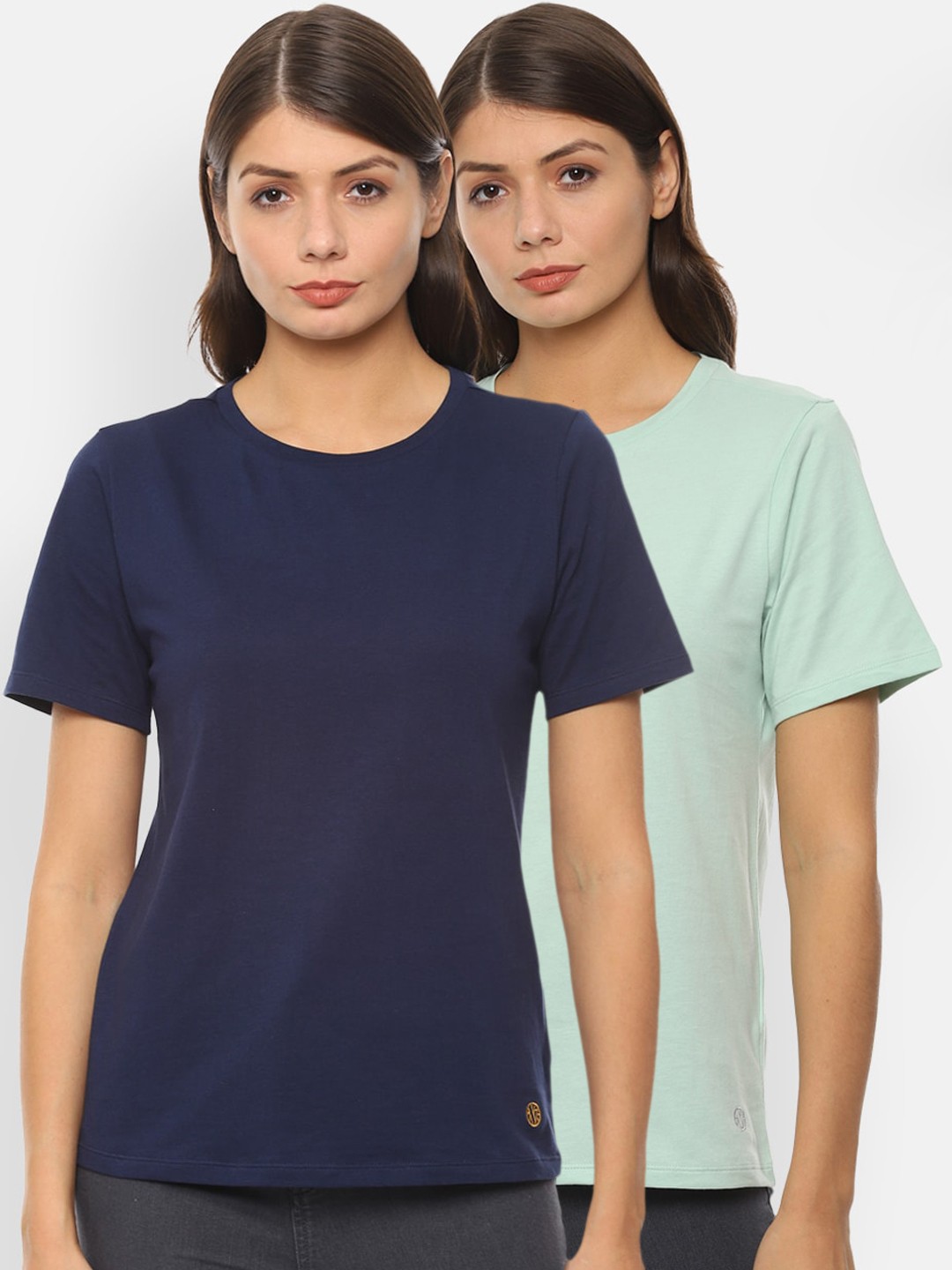 

Van Heusen Woman Pack of 2 Pure Cotton Regular Pure Cotton T-shirts, Green