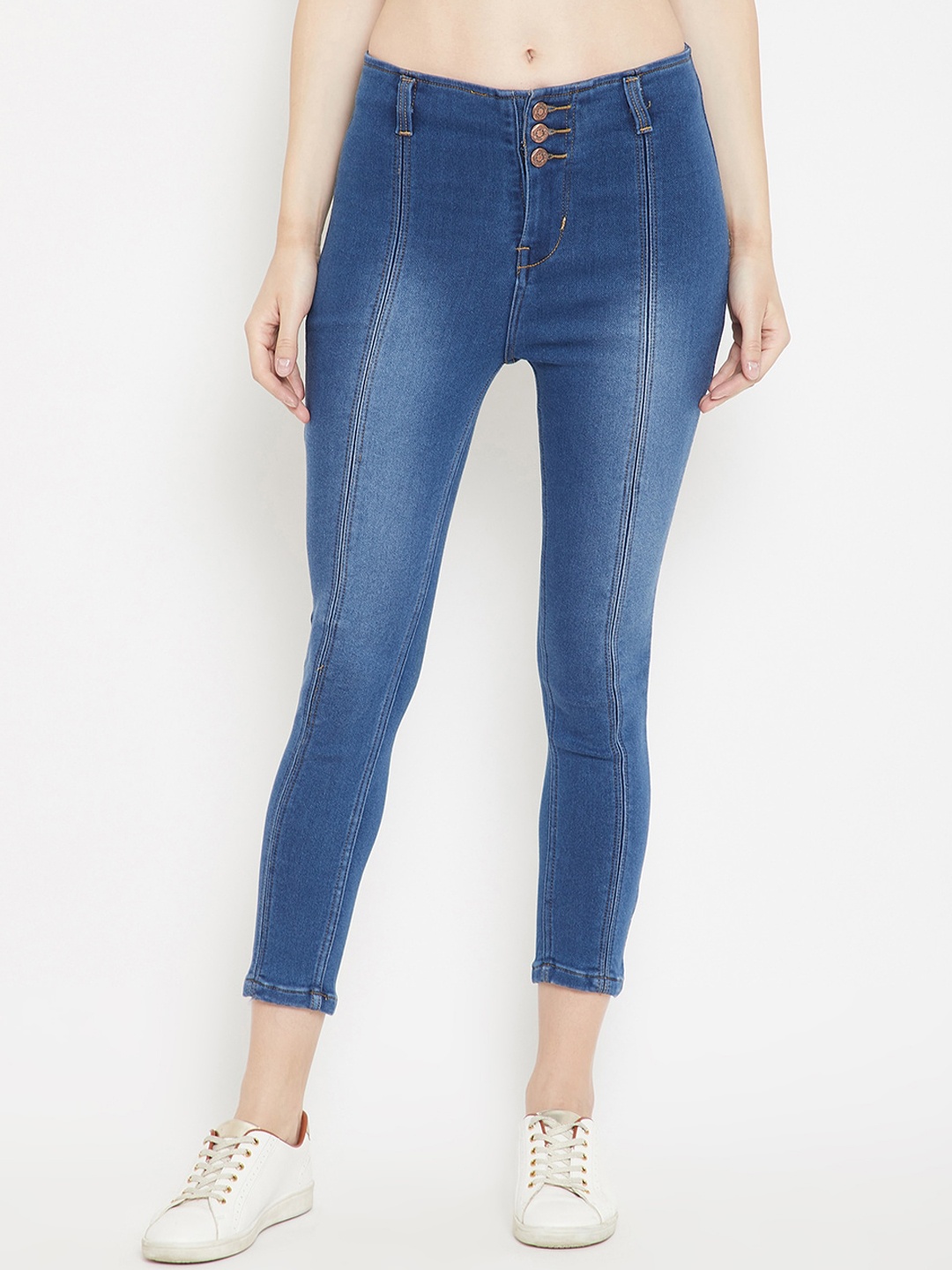 

Nifty Women Blue Slim Fit High-Rise Clean Look Stretchable Cropped Jeans