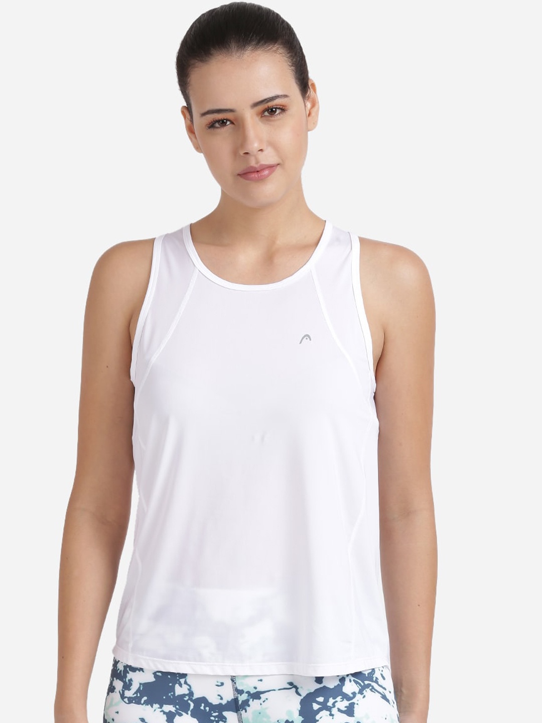 

Head Women White Solid Tank Top