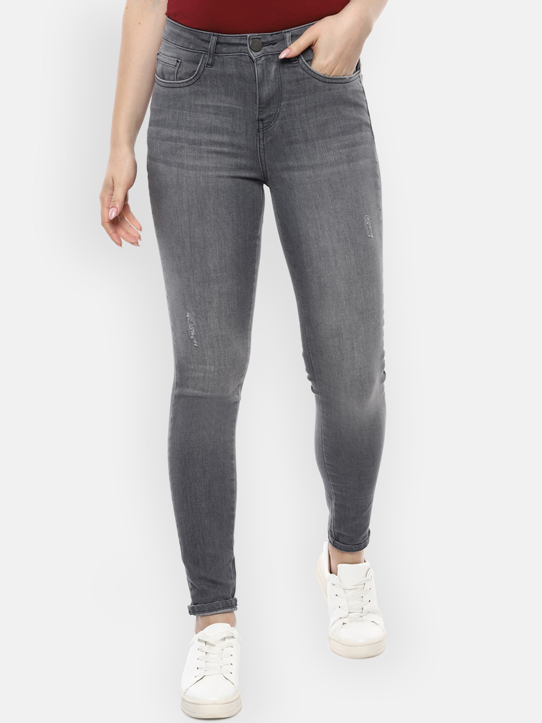 

Van Heusen Woman Women Charcoal Skinny Fit Mid-Rise Clean Look Jeans