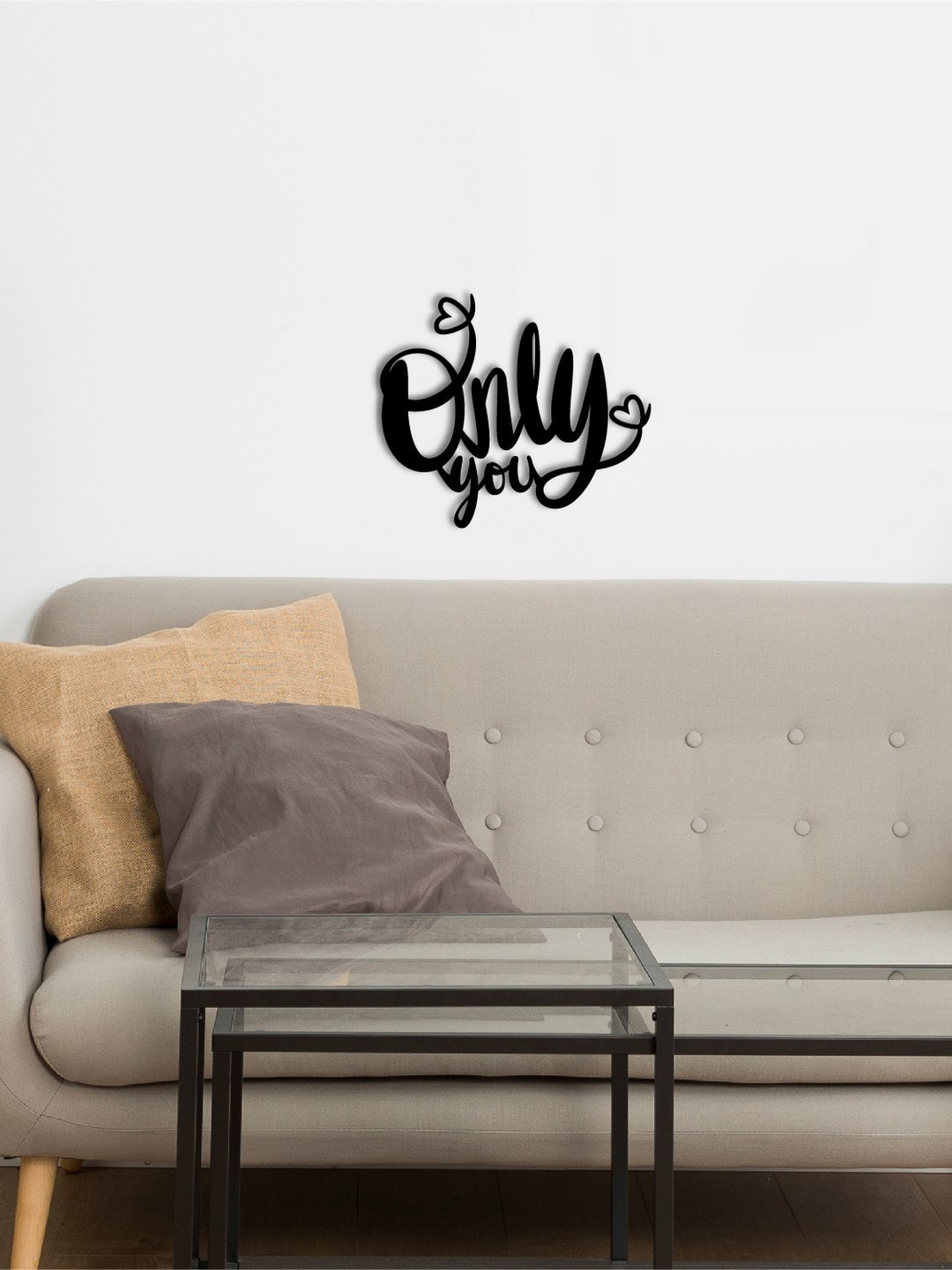 

eCraftIndia Black Only You Love Theme Cutout Ready To Hang Wood Wall Hanging Home Decor