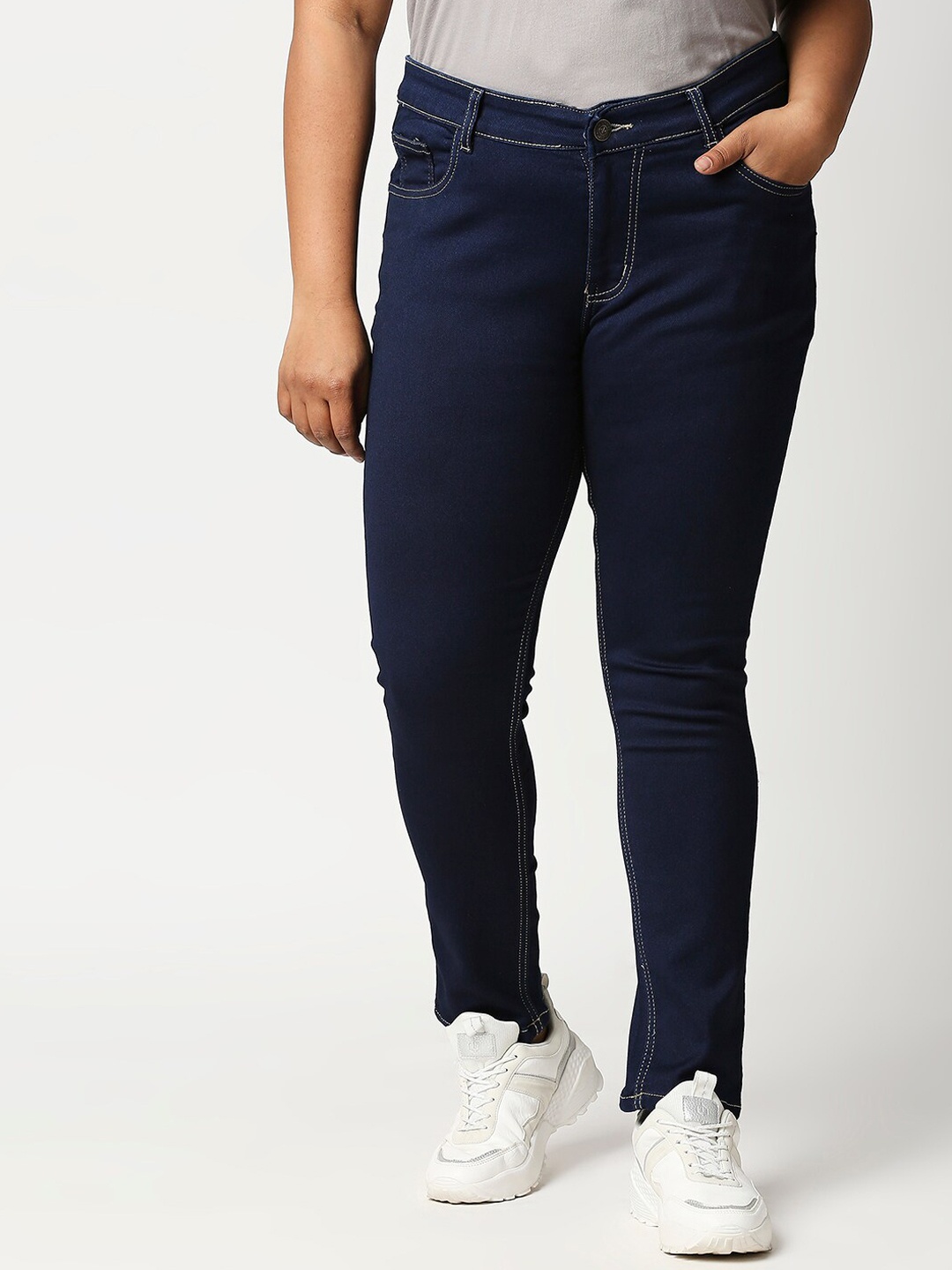

ZUSH Women Plus Size Blue Regular Fit Mid-Rise Clean Look Jeans
