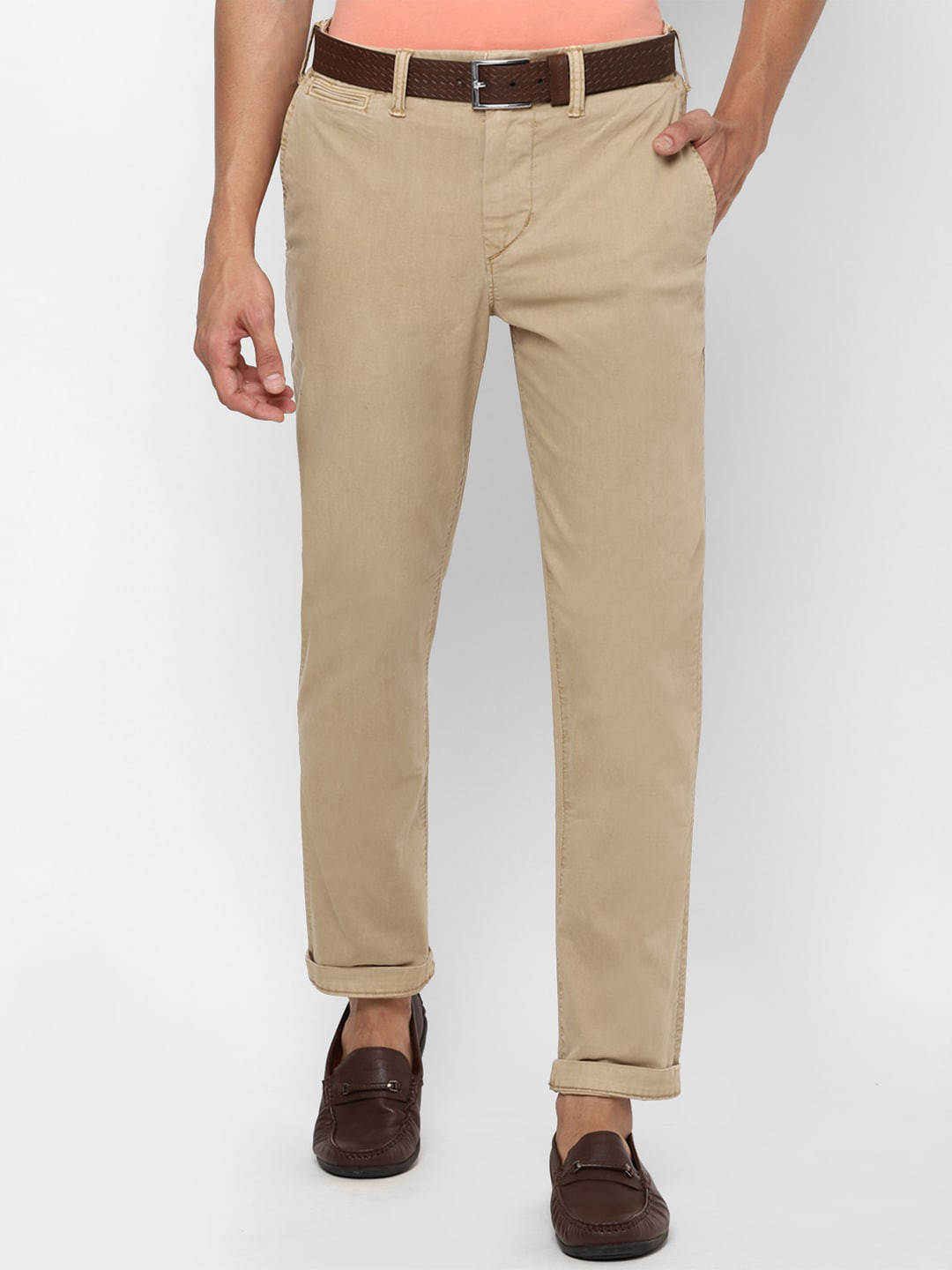 

AMERICAN EAGLE OUTFITTERS Men Beige Slim Fit Solid Chinos