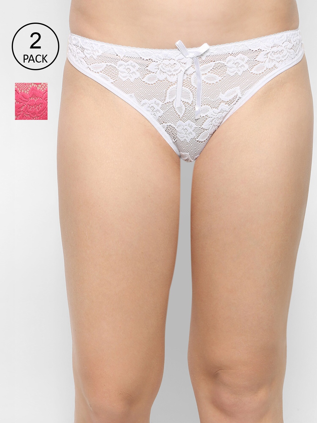 

Ms.Lingies Women Pack of 2 Lace Hipster Briefs MSP072-1519S, Pink