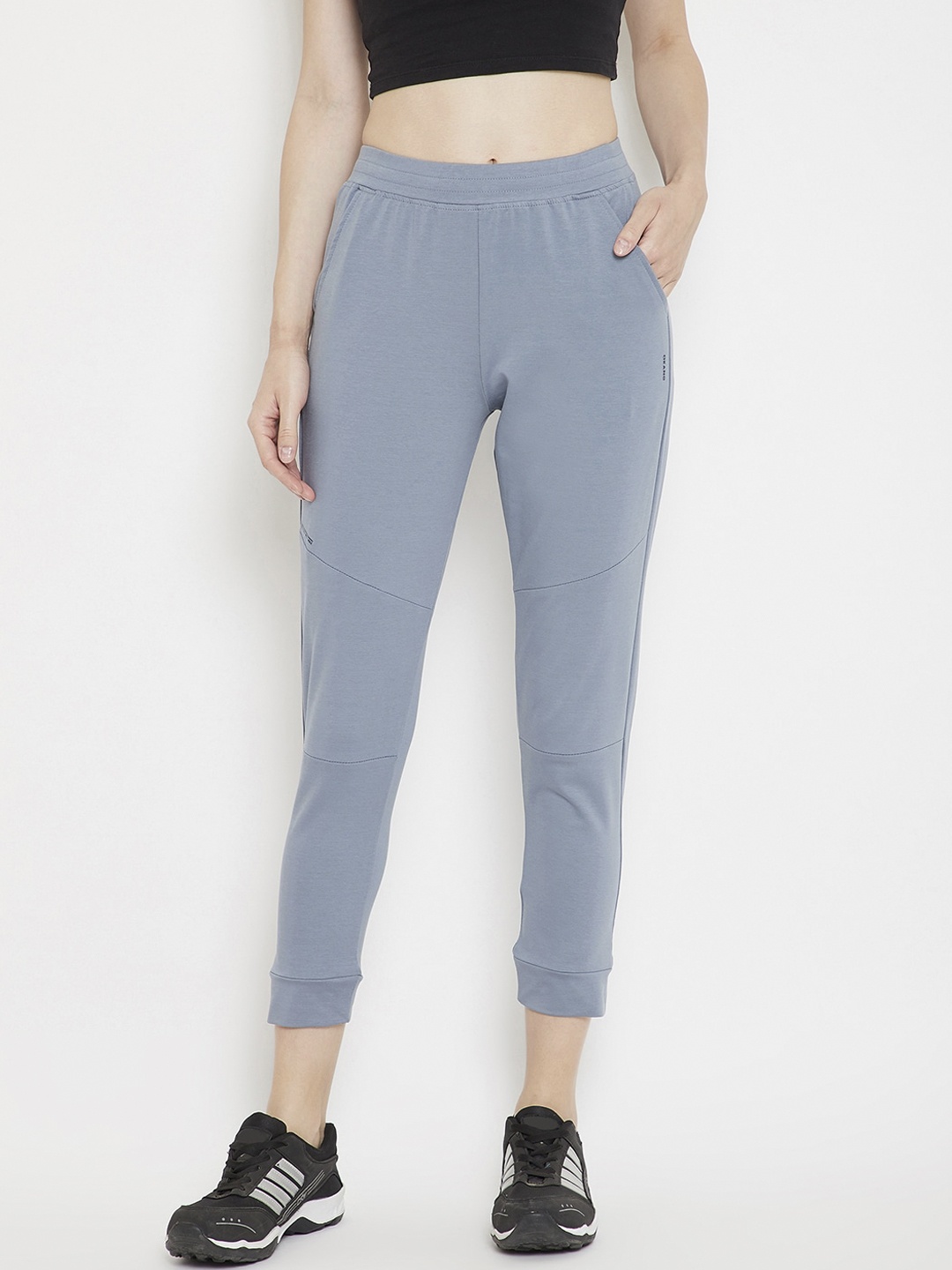 

Okane Women Sky Blue Solid Slim-Fit Track Pants