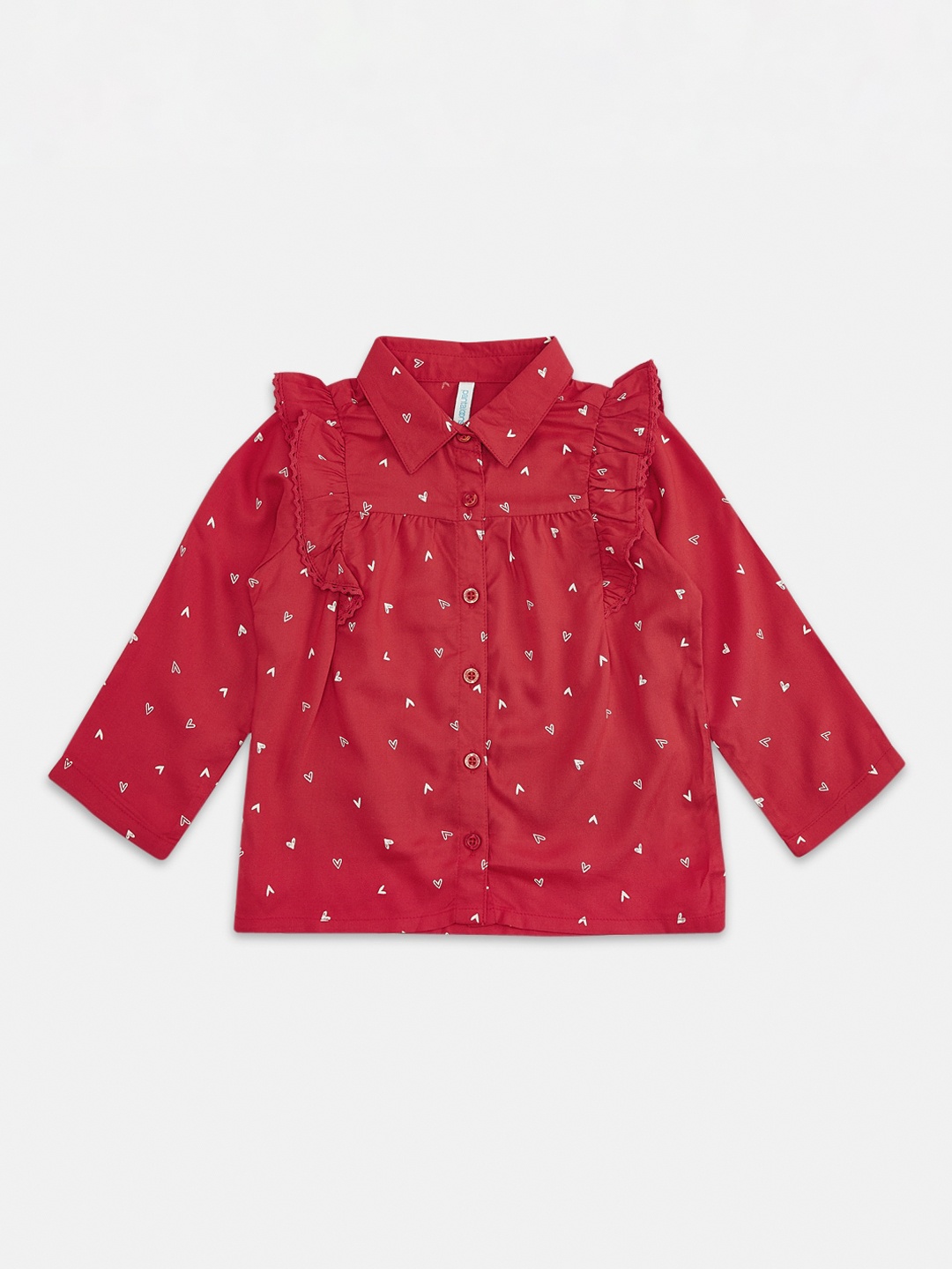 

Pantaloons Baby Red & Black Printed Pure Cotton Regular Top