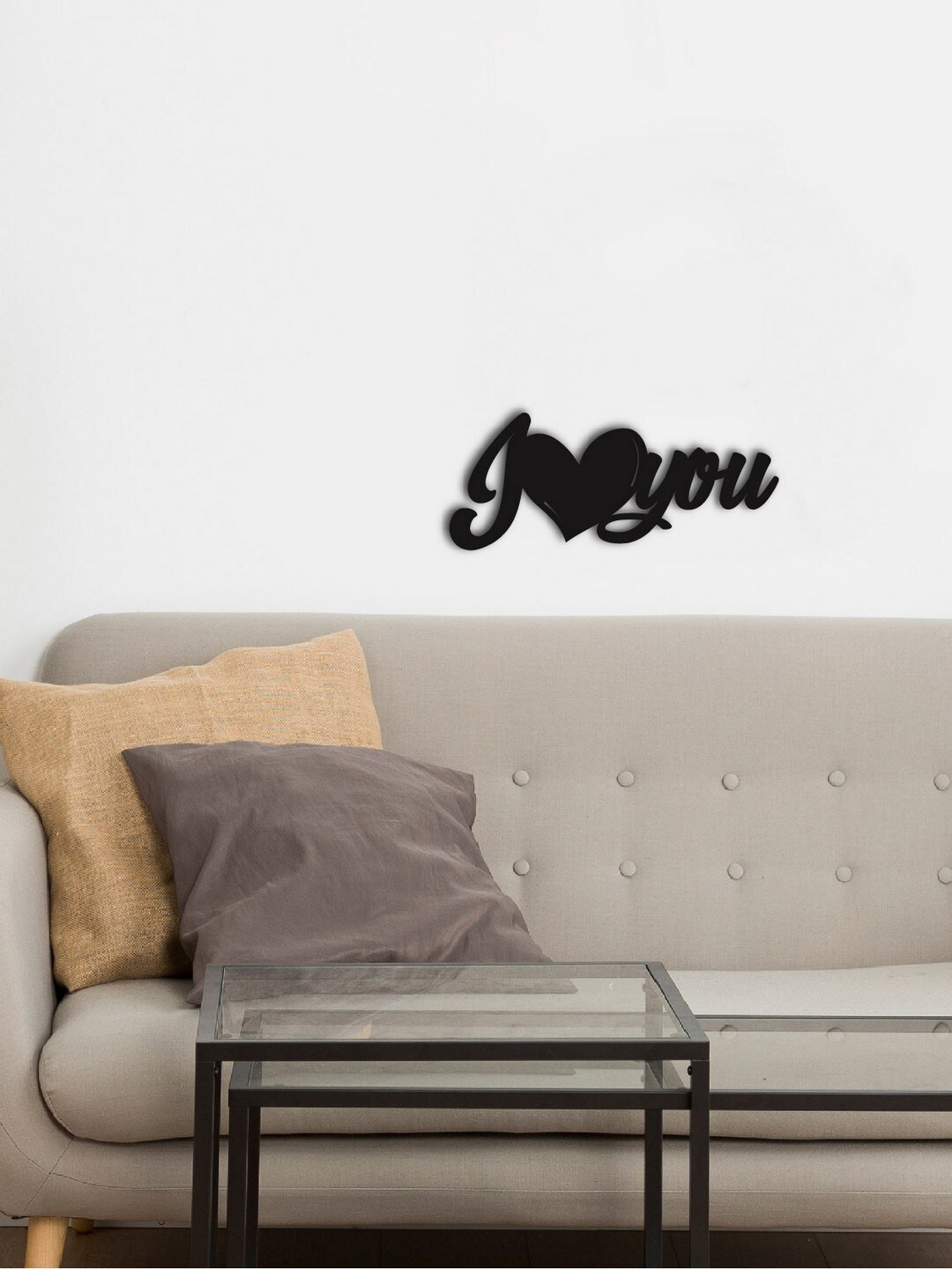 

eCraftIndia Black I Love You Wood Wall Hanging Decor