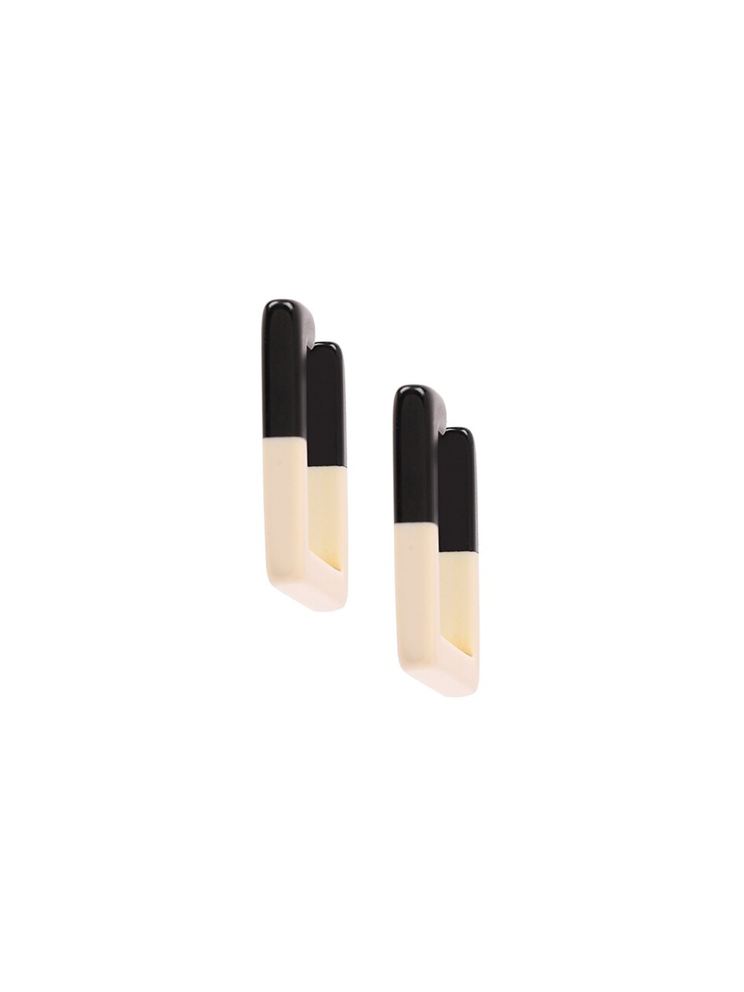 FOREVER 21 Black & Pink Contemporary Drop Earrings