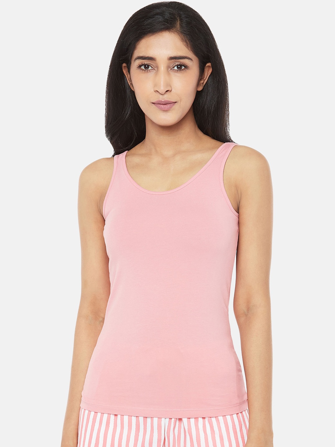 Dreamz by Pantaloons Pink Pure Cotton Tank Lounge tshirt