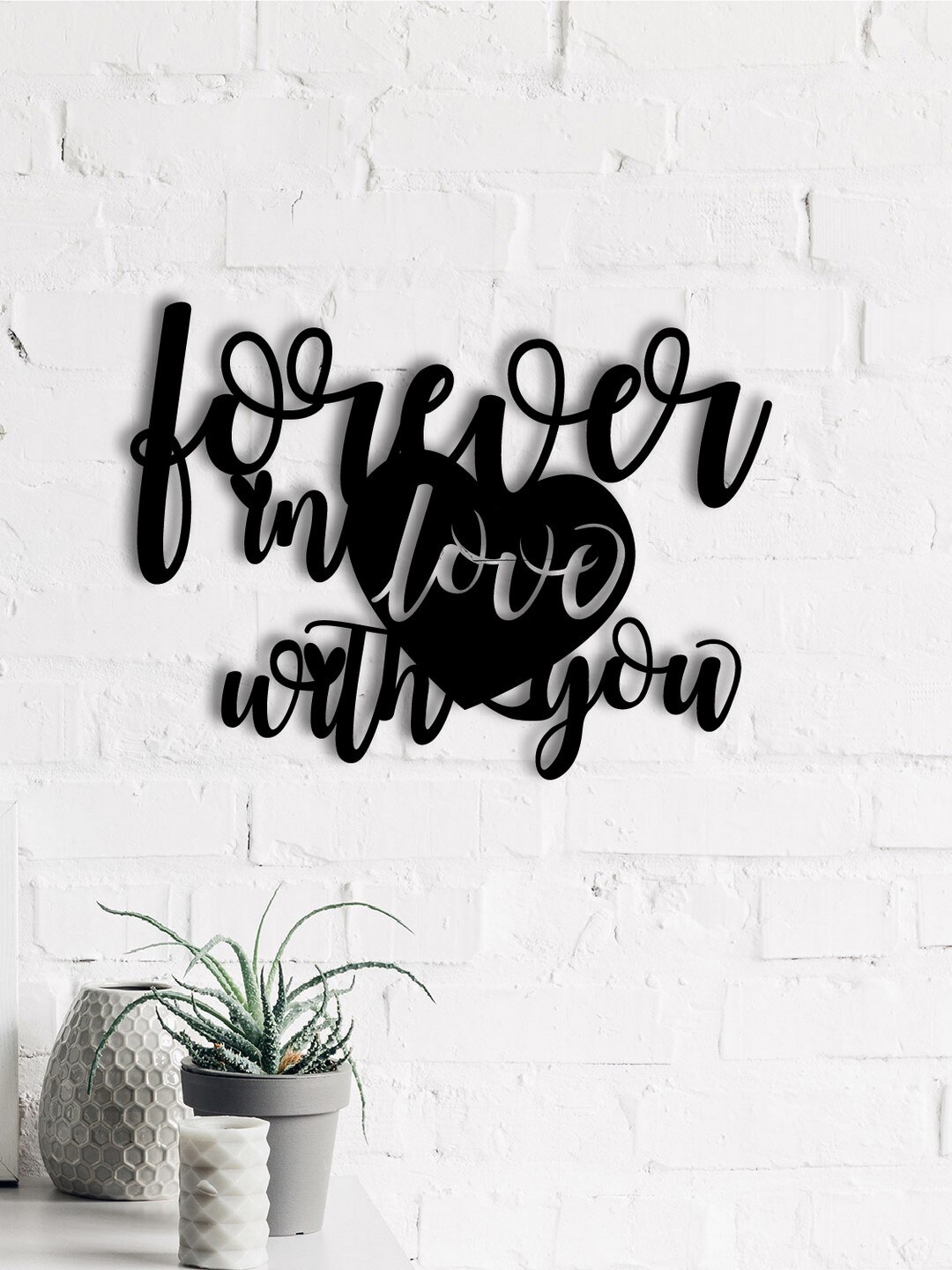 

eCraftIndia Black Forever In Love With You Valentine Theme Cutout Wall Hanging