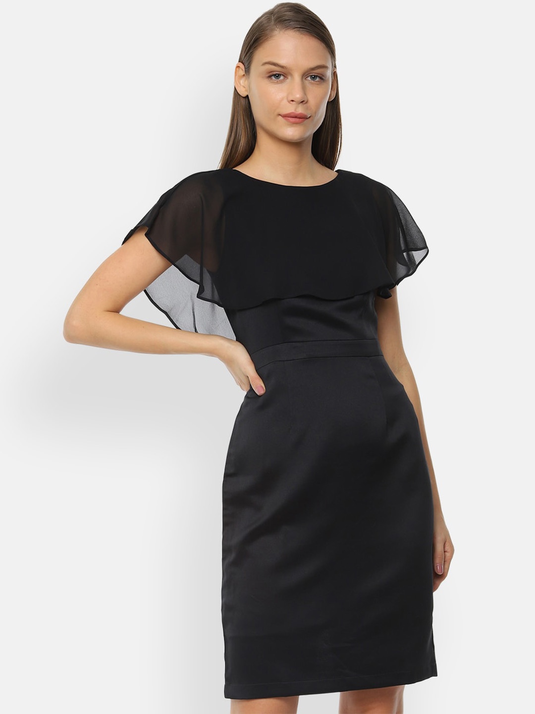 

Van Heusen Woman Black Solid Sheath Dress