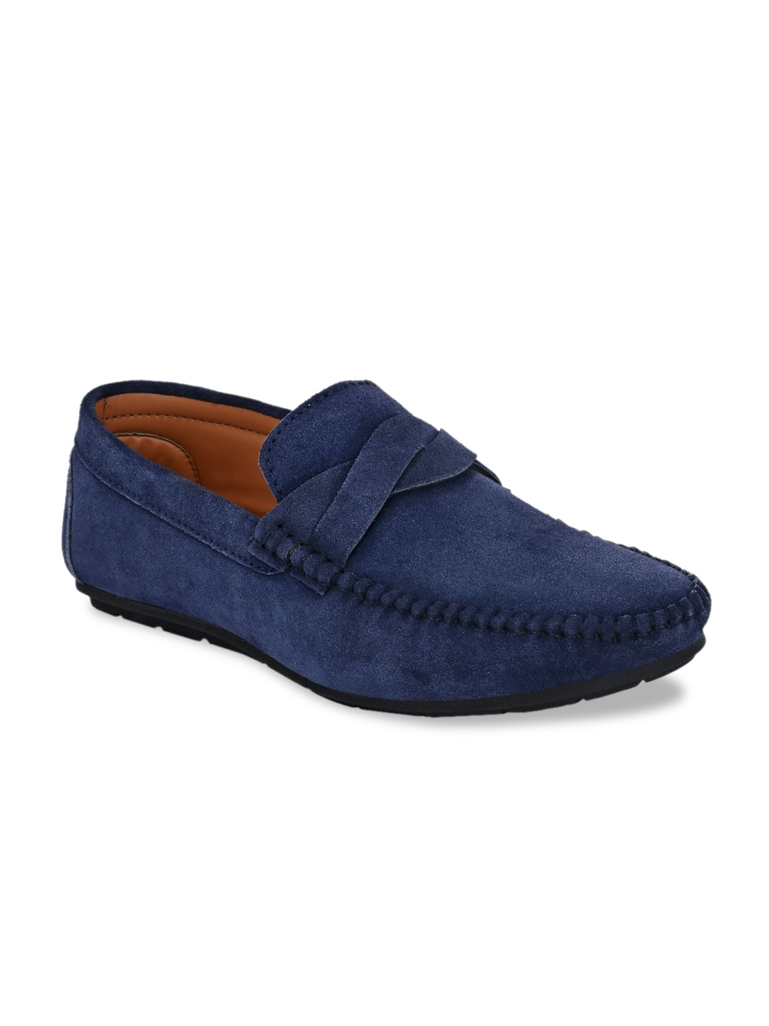 

Fentacia Men Suede Leather Loafers, Blue