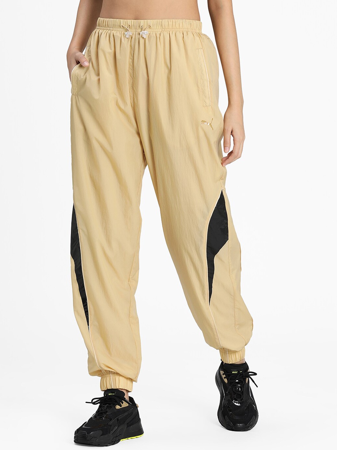 

Puma Women Beige Colourblocked Slim-Fit Joggers