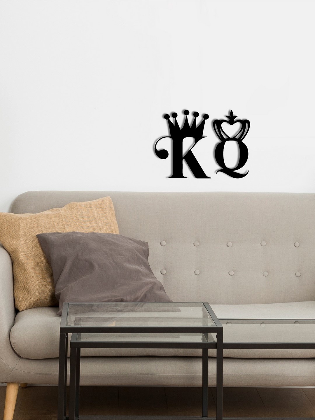 

eCraftIndia Black King And Queen Love Theme Wooden Cutout Ready To Hang Home Decor