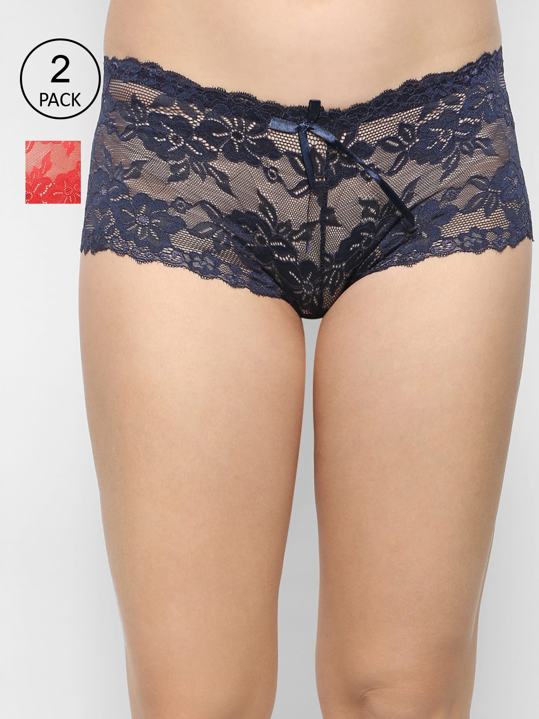 

Ms.Lingies Women Pack Of 2 Self Design Boy Short Briefs MSP071-1518S, Red