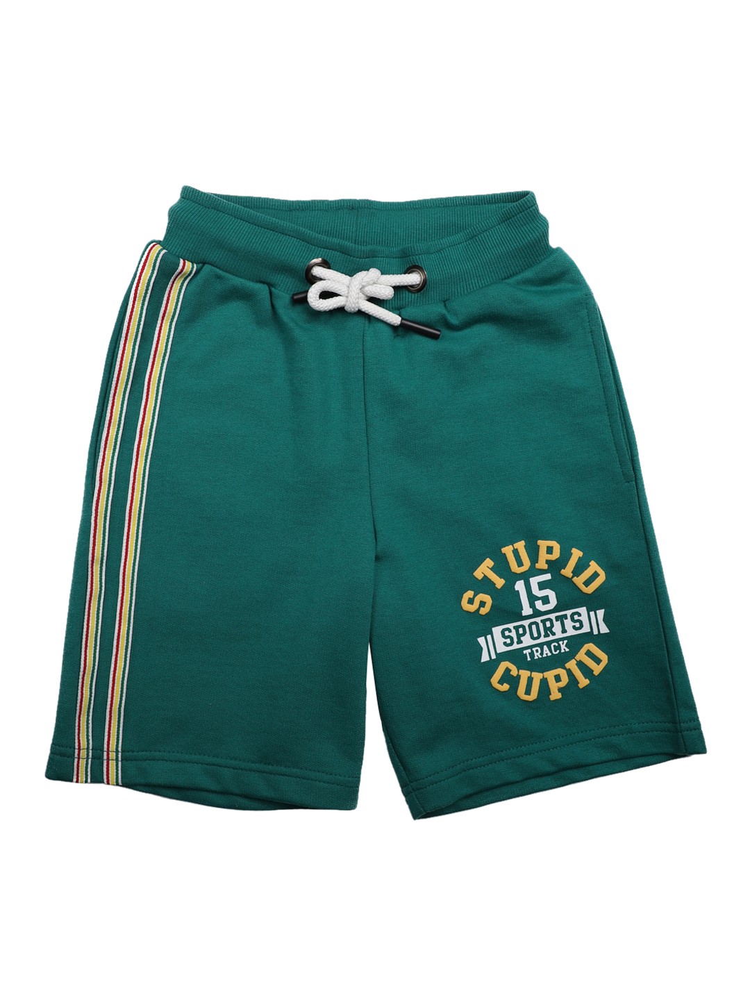 

Stupid Cupid Boys Green Solid Regular Fit Regular Shorts