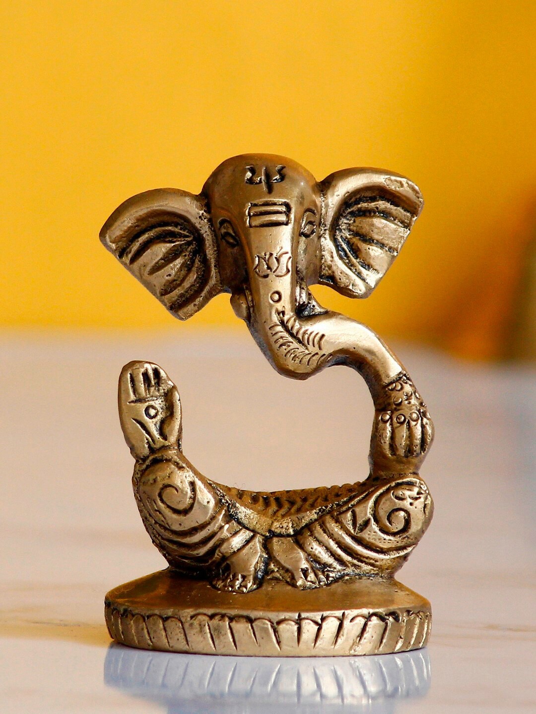

eCraftIndia Gold-Toned Meditating Lord Ganesha Handcrafted Showpiece