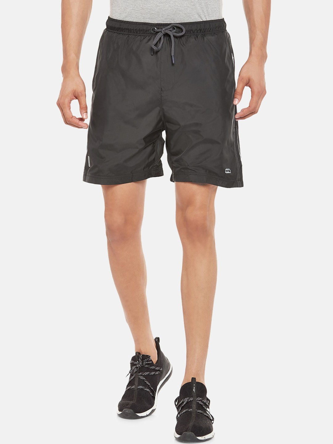 

Ajile by Pantaloons Men Charcoal Solid Slim Fit Sports Shorts