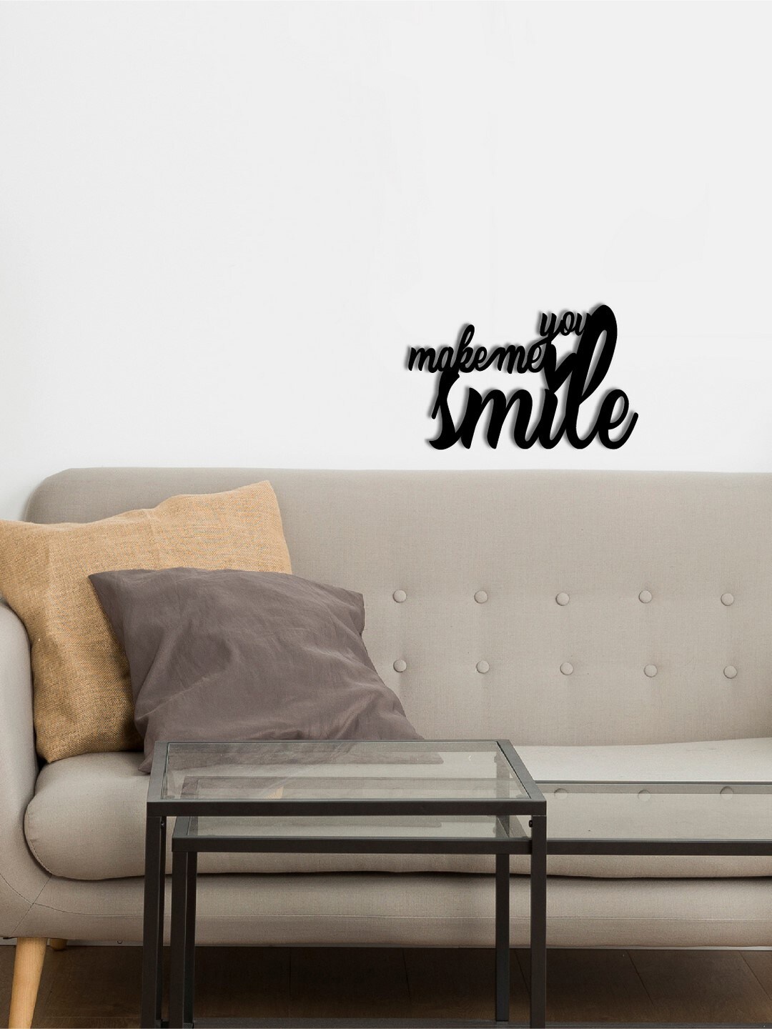 

eCraftIndia Black You Make Me Smile Wooden Cutout Ready to Hang Home Decor