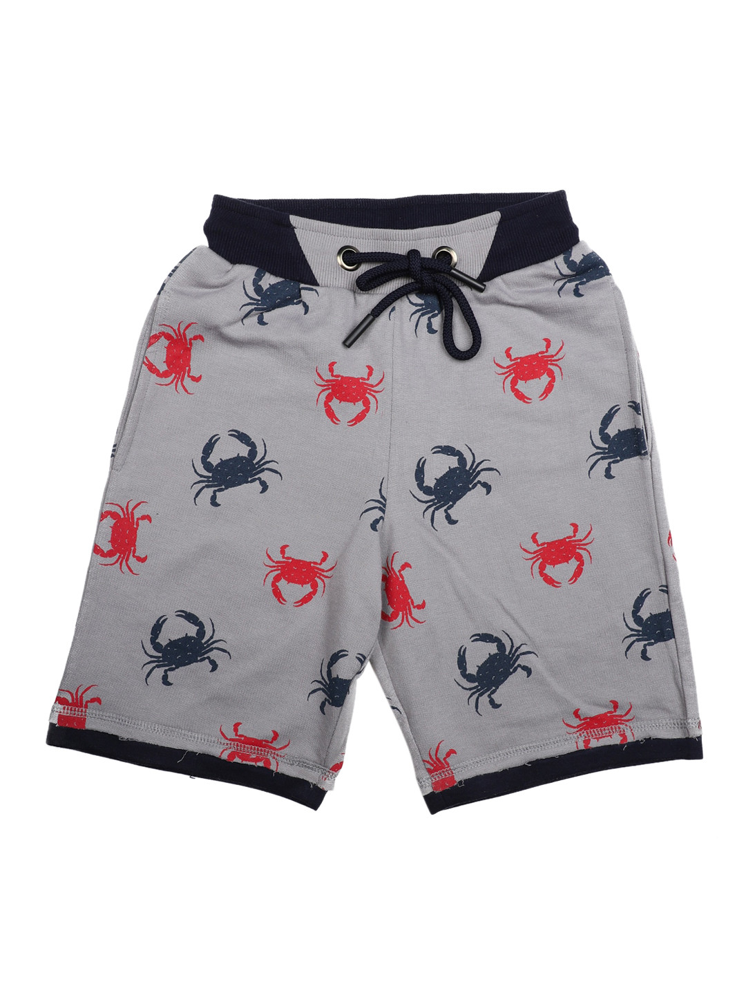 

Stupid Cupid Boys Grey & Red Conversational Print Regular Fit Regular Shorts