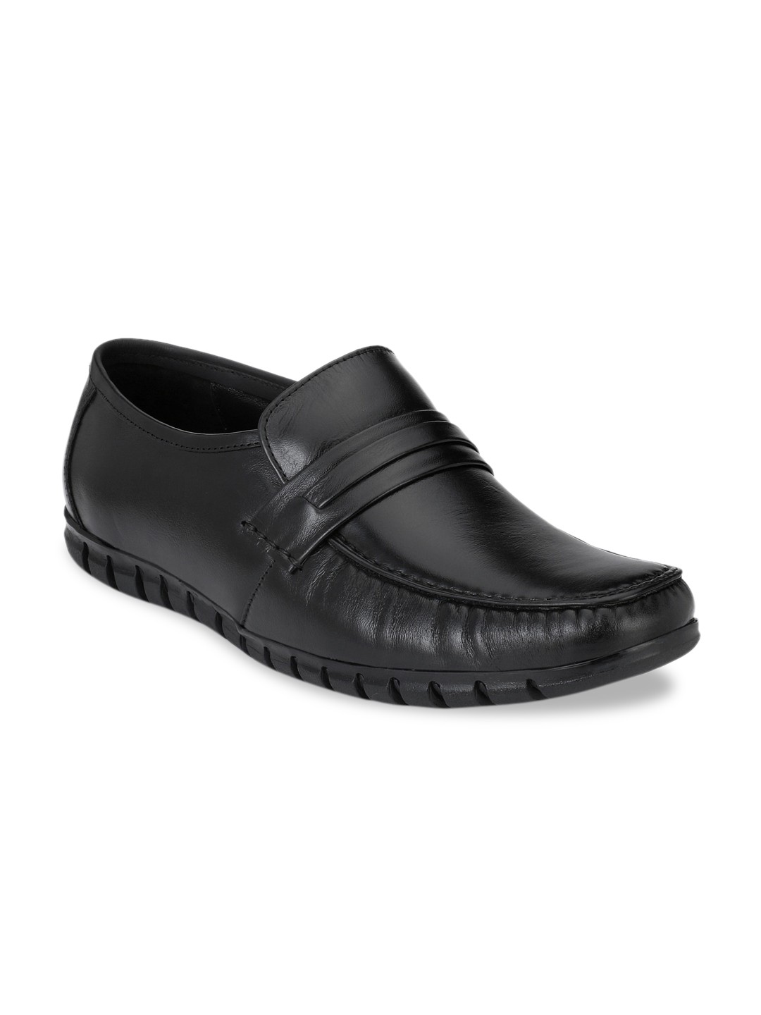

Fentacia Men Black Solid Genuine Leather Formal Loafers