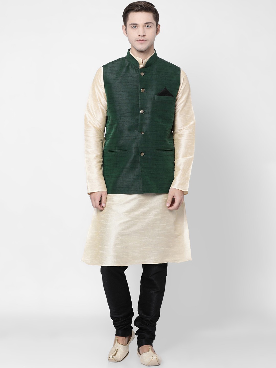 

TABARD Men Beige Dupion Silk Kurta with Churidar