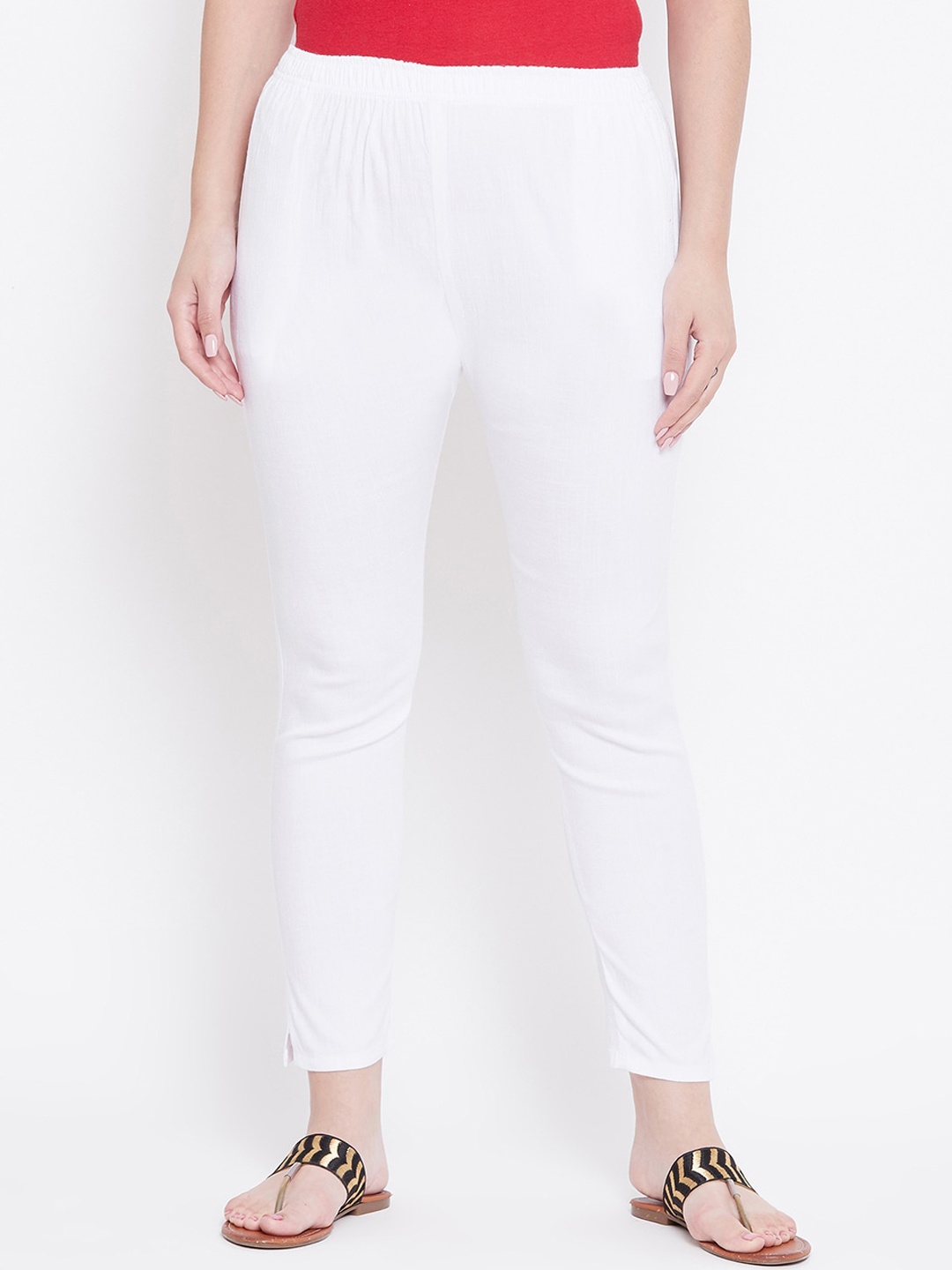 

Castle Women White Regular Fit Solid Regular Trousers