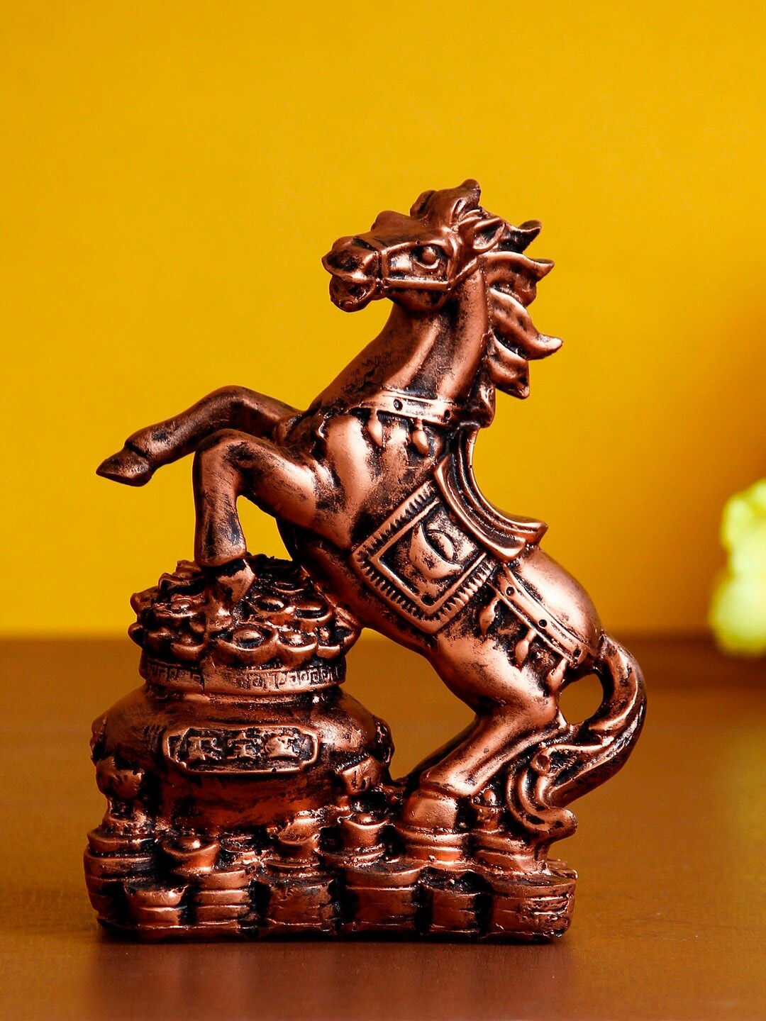 

eCraftIndia Jumping Horse Antique Look Handcrafted Decorative Showpiece, Copper