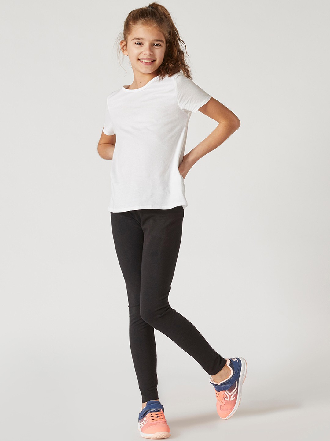 

Domyos By Decathlon Girls Black Solid Ankle-Length Gym Leggings