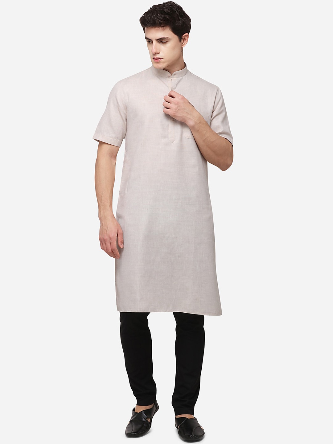 

Modi Kurta Men Beige Cotton Kurtas