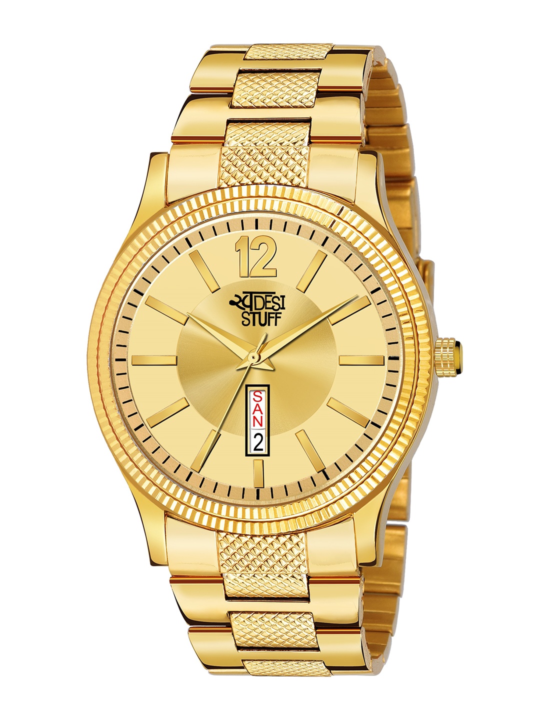 

SWADESI STUFF Boys Gold-Toned Embellished Dial & Gold-Toned Straps Analogue Watch EDDY 001