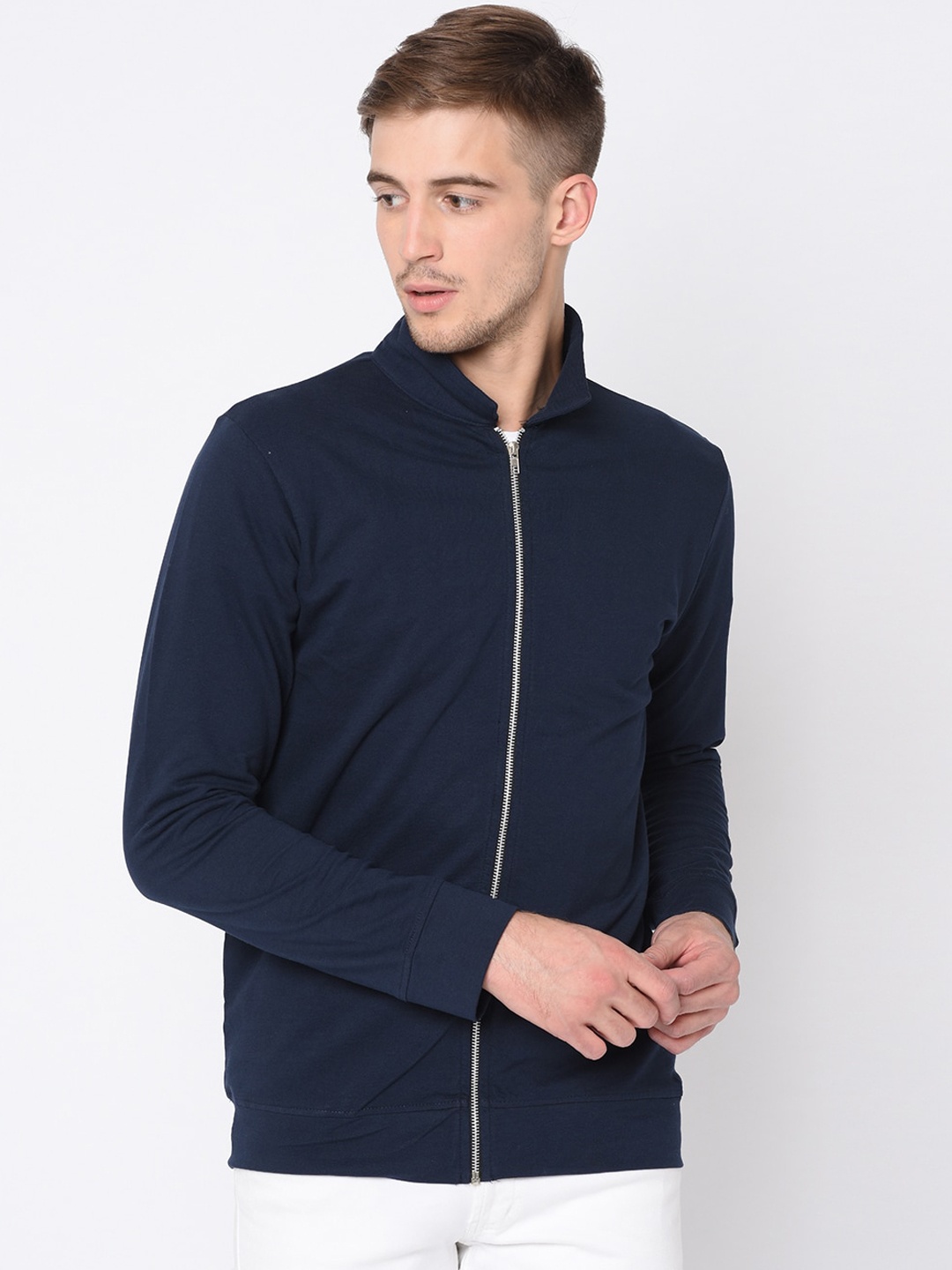 

Rigo Solid Pullover Casual Open Sweatshirt, Navy blue