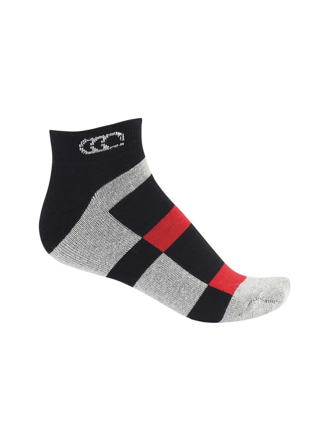 

Ajile by Pantaloons Men Grey Melange & Black Colourblocked Above Ankle-Length Socks