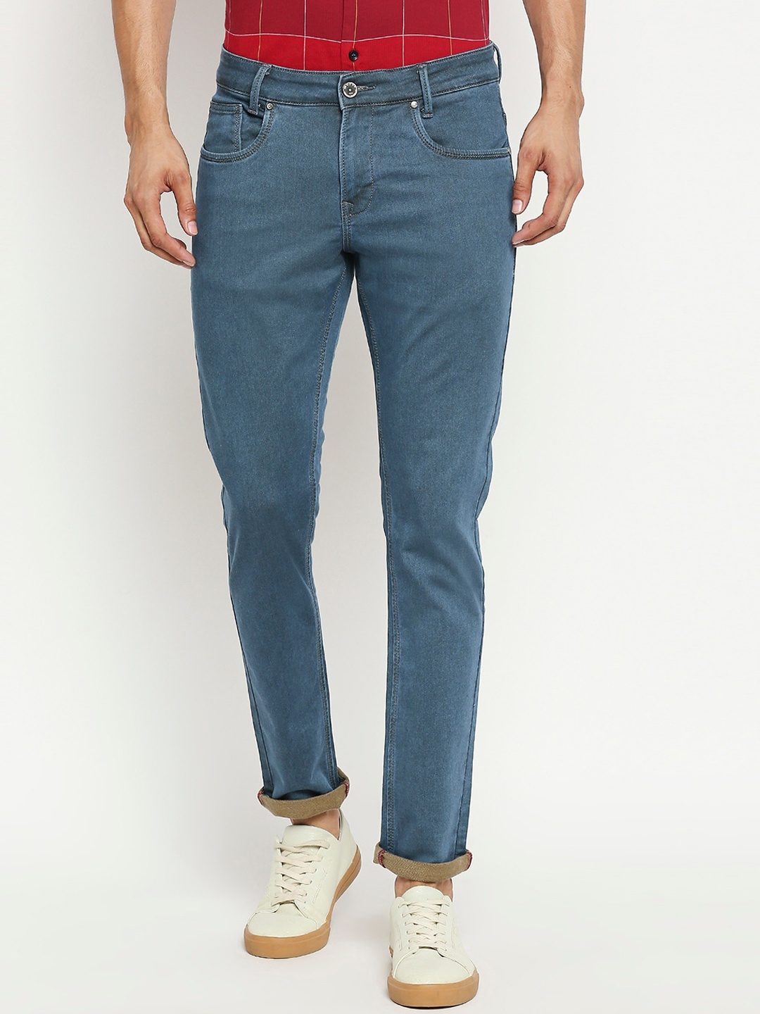 

Mufti Men Blue Mid-Rise Clean Look Non-Stretchable Skinny Fit Jeans