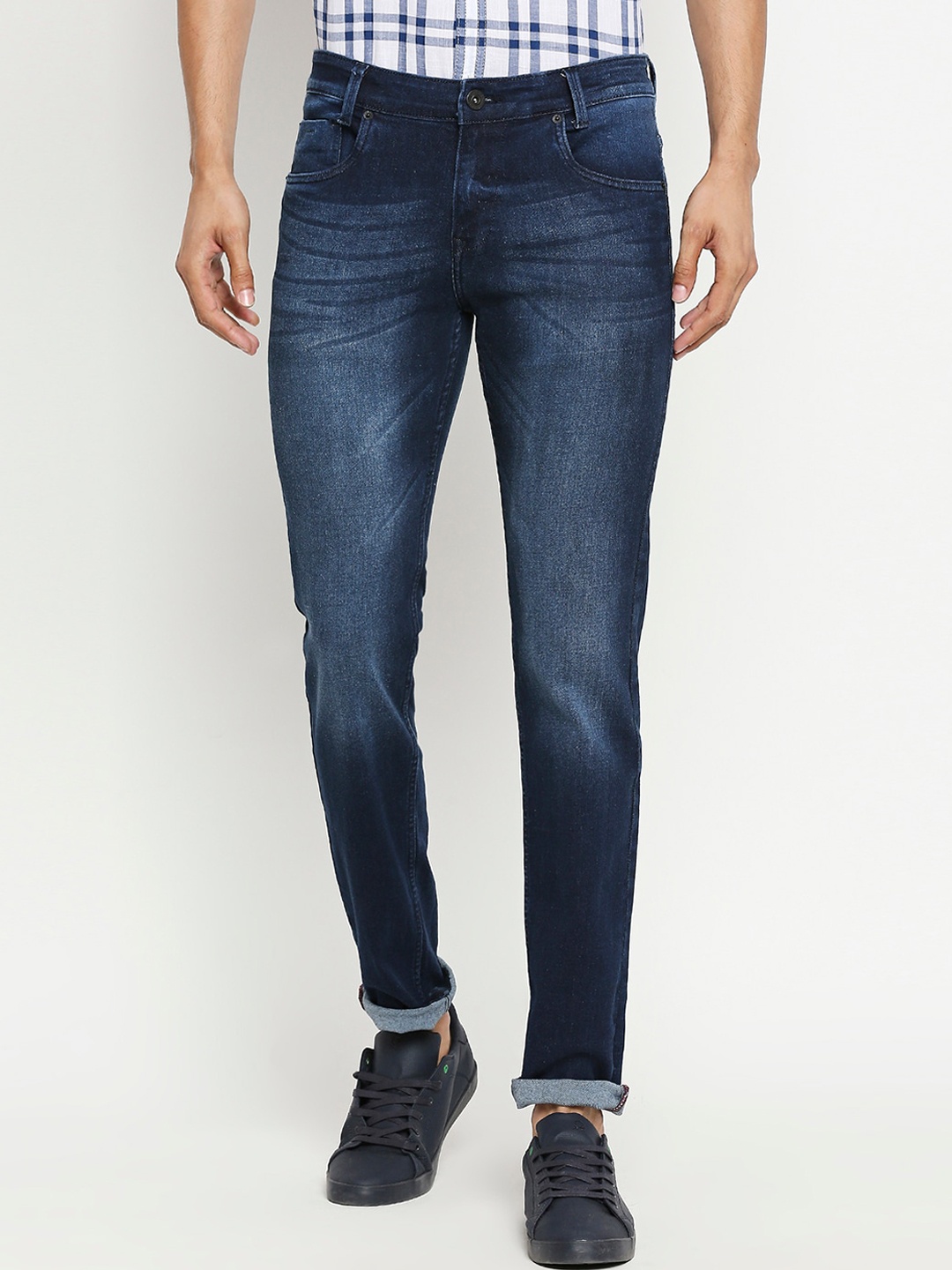 

Mufti Men Navy Blue Mid-Rise Clean Look Non-Stretchable Regular Fit Jeans