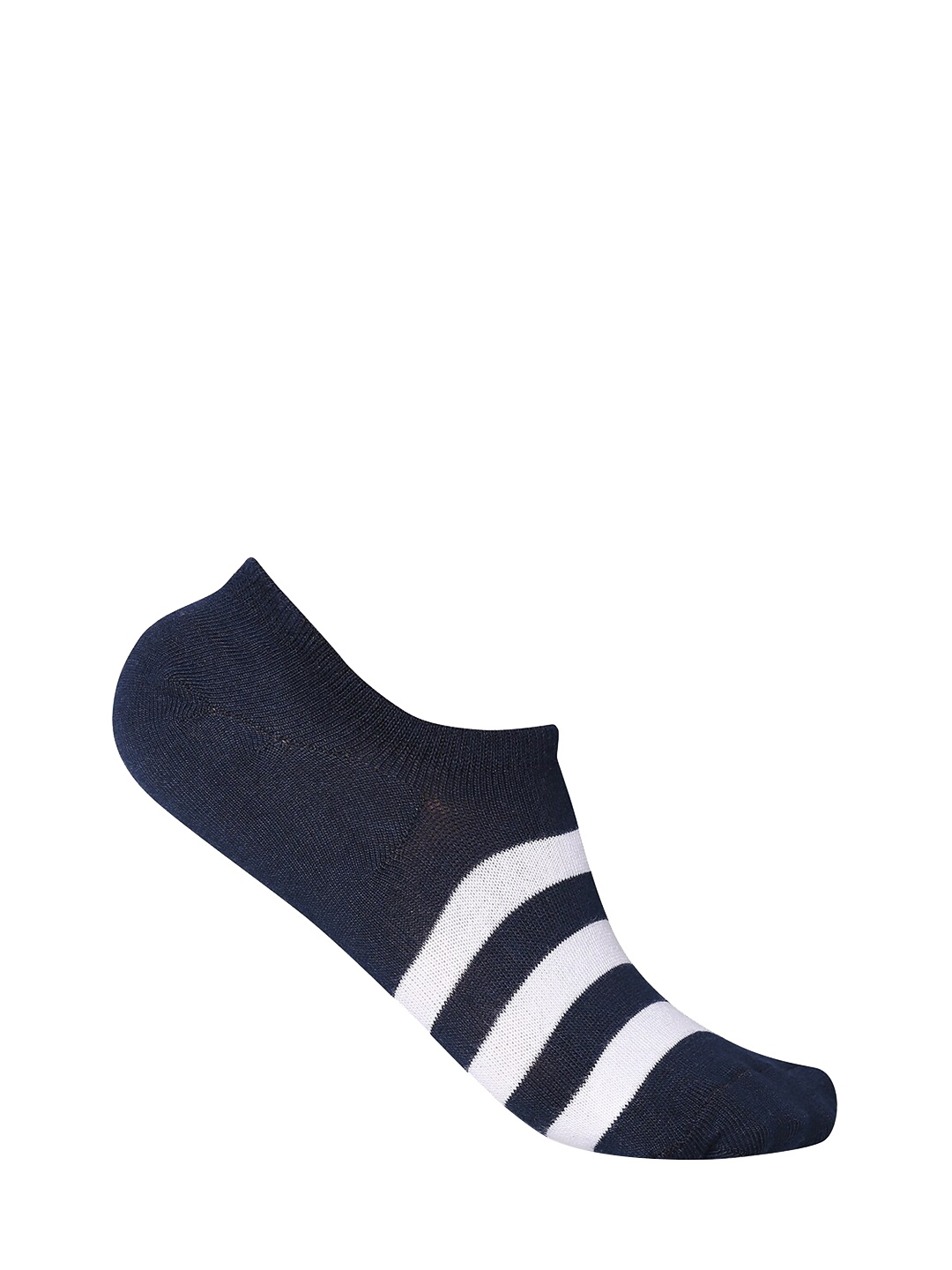 

Ajile by Pantaloons Men White & Navy Blue Striped Shoe Liners