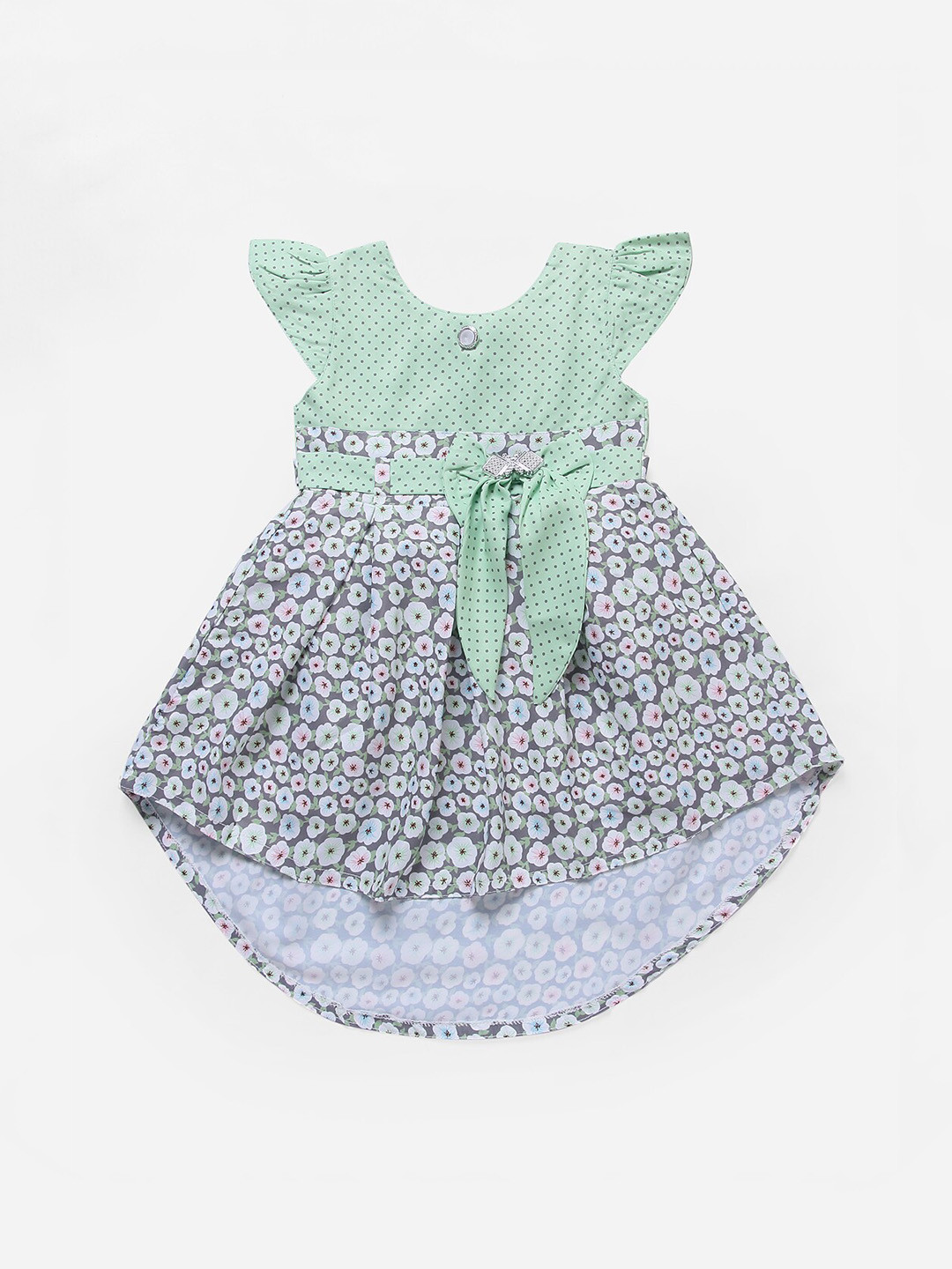 

The Magic Wand Girls Green Printed Fit and Flare Dress