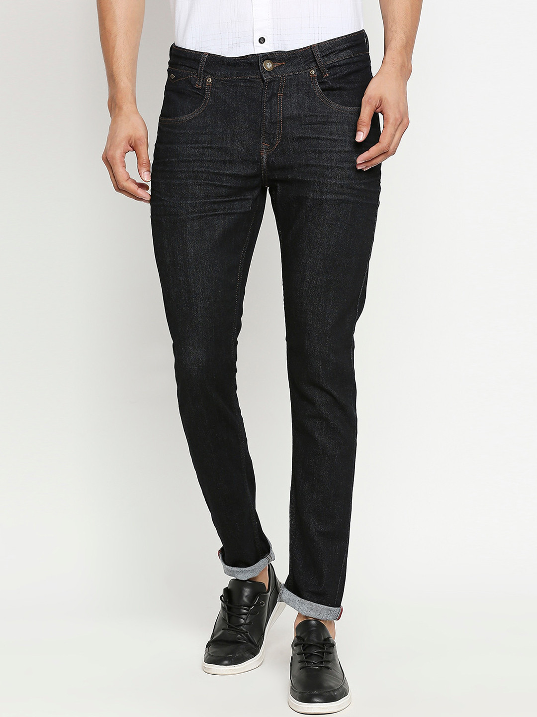 

Mufti Men Black Mid-Rise Clean Look Non-Stretchable Skinny Fit Jeans