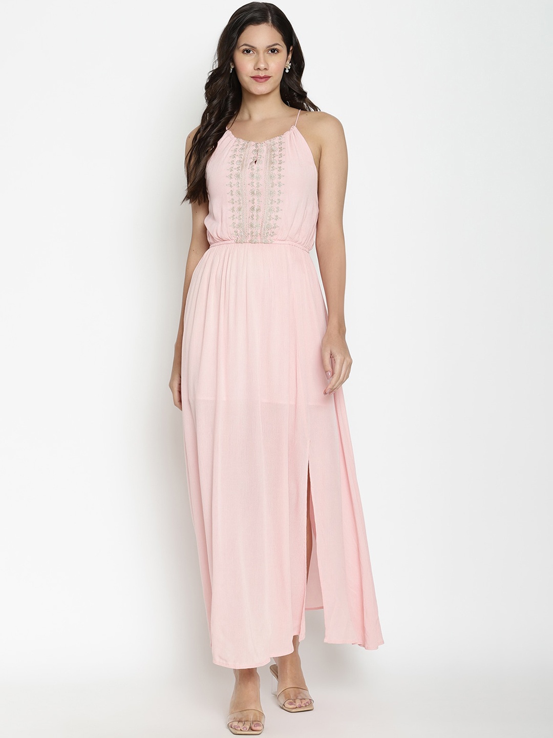 

VANCA ECO Women Pink Solid Maxi Dress