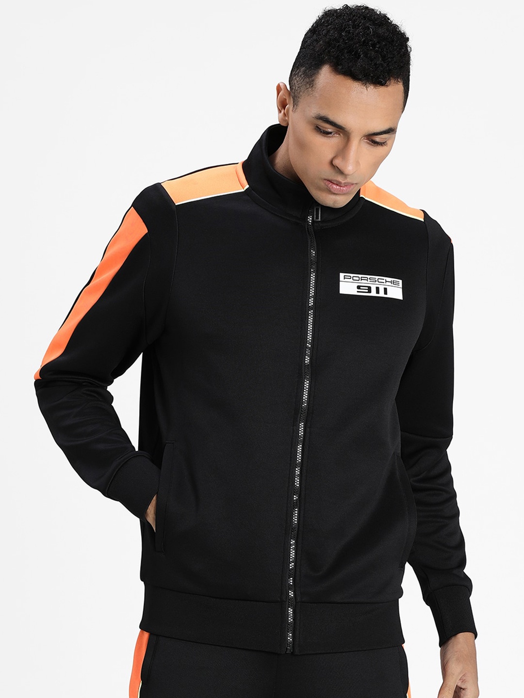 

Puma Men Black Solid Porsche Legacy T7 Motorsport Track Jacket